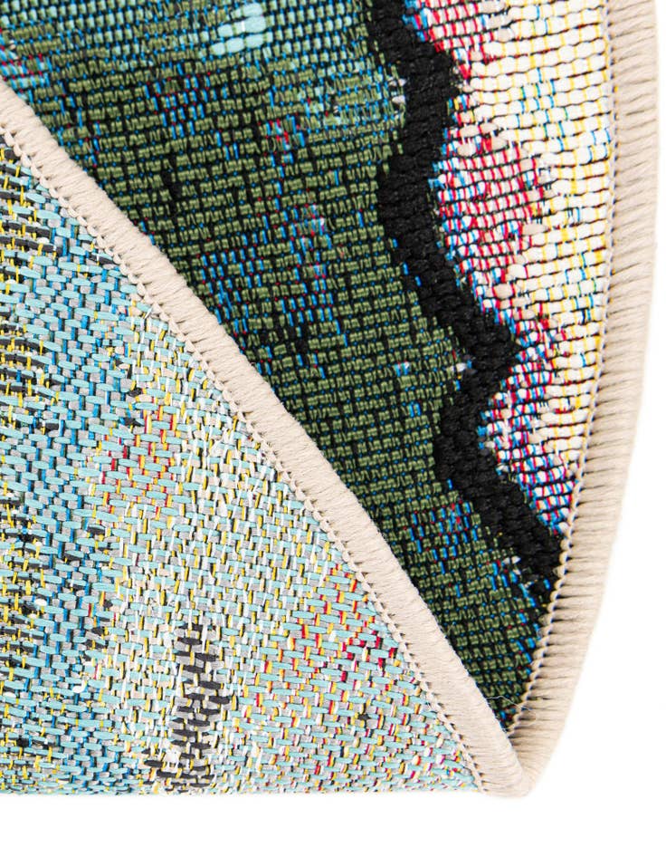 Detail image of  5' x 5'  Washable Modern Indoor / Outdoor Round Rug