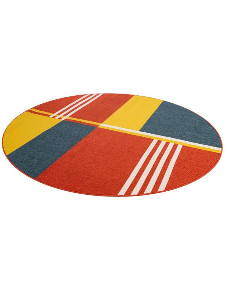 Detail image of  7' 10 x 7' 10  Washable Modern Indoor / Outdoor Round Rug