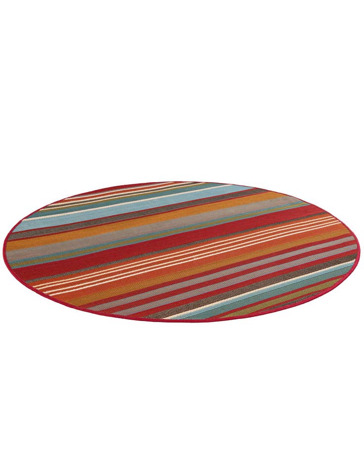 Detail image of  4' x 4'  Washable Modern Indoor / Outdoor Round Rug