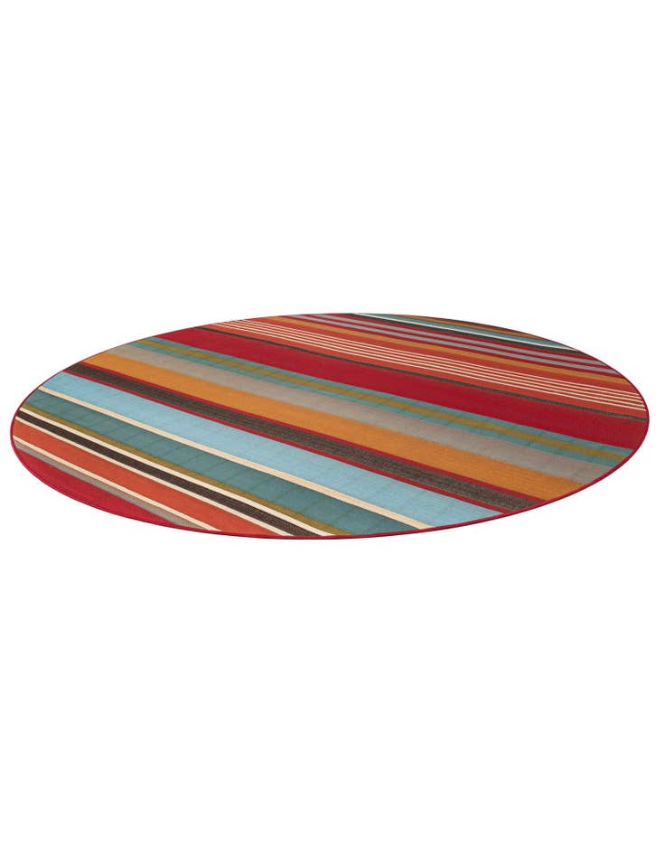 Detail image of  7' 10 x 7' 10  Washable Modern Indoor / Outdoor Round Rug