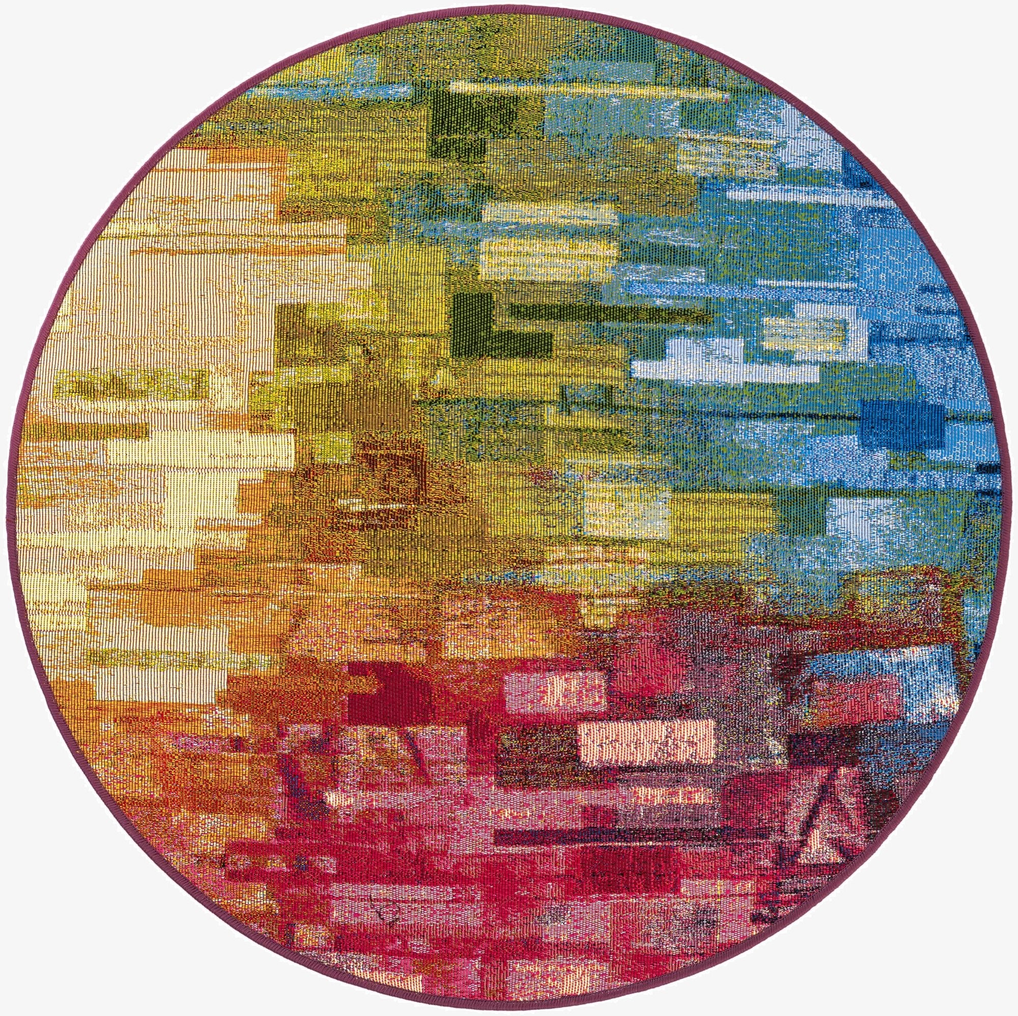  3' x 3'  Washable Modern Indoor / Outdoor Round Rug