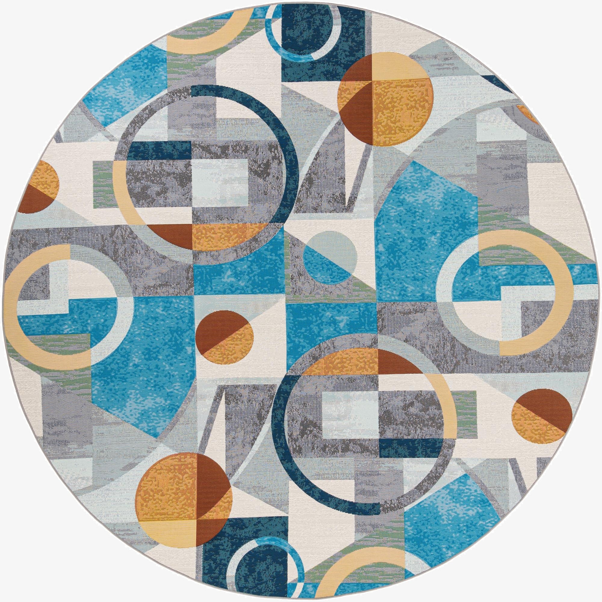  10' x 10'  Washable Modern Indoor / Outdoor Round Rug