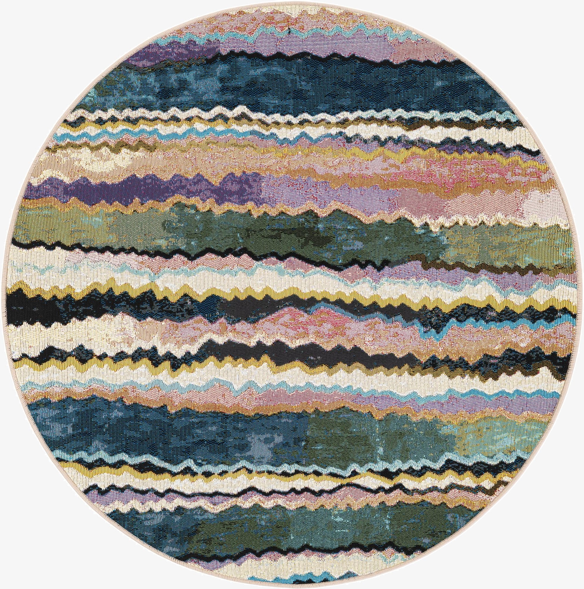  4' x 4'  Washable Modern Indoor / Outdoor Round Rug