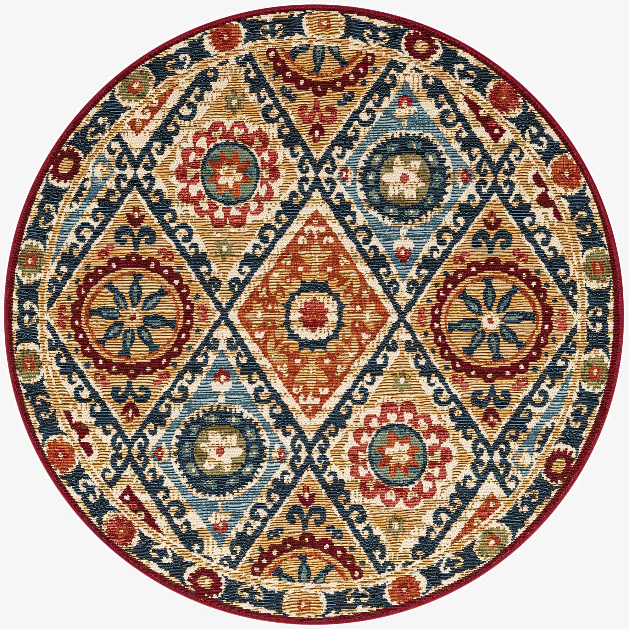  4' x 4'  Washable Modern Indoor / Outdoor Round Rug