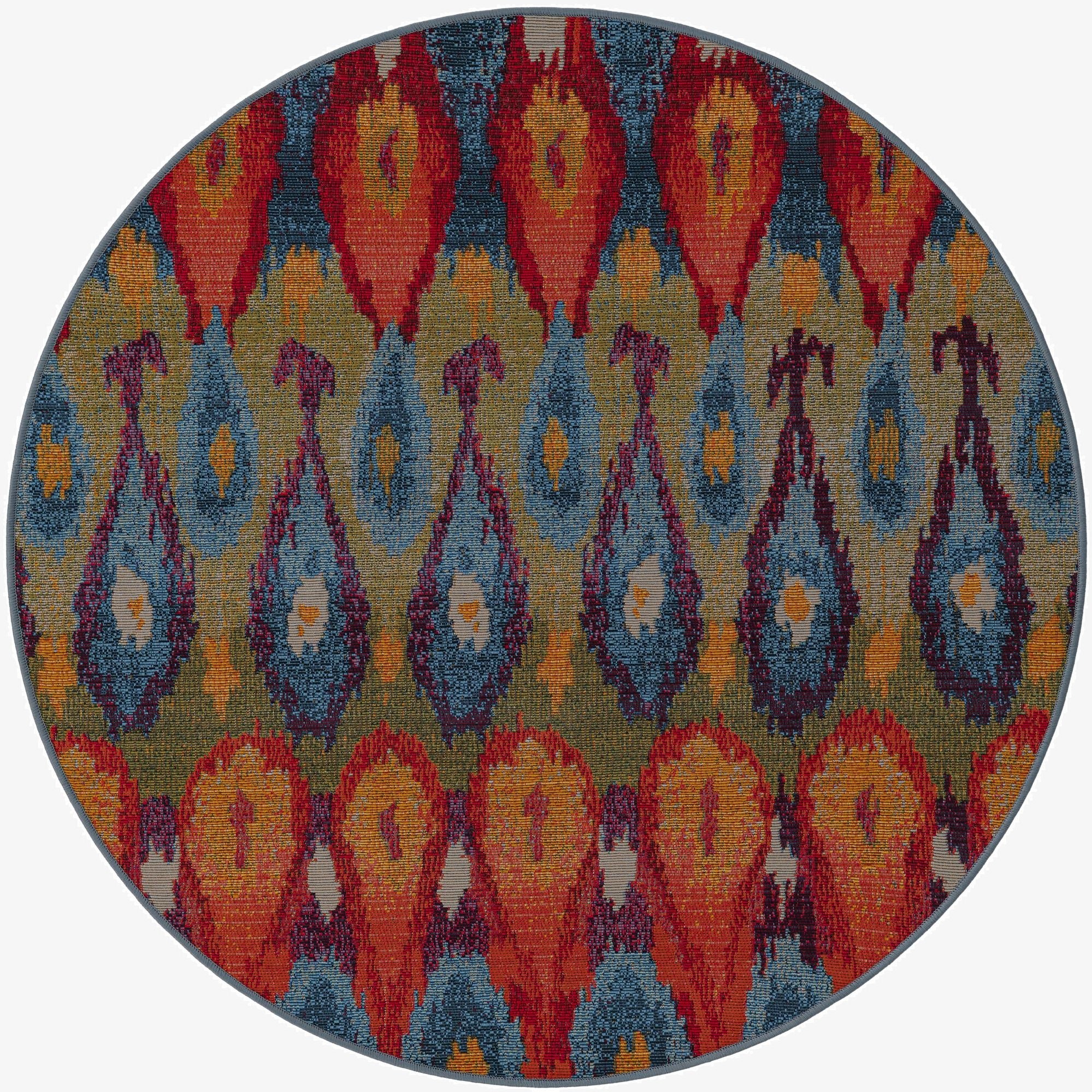  4' x 4'  Washable Modern Indoor / Outdoor Round Rug