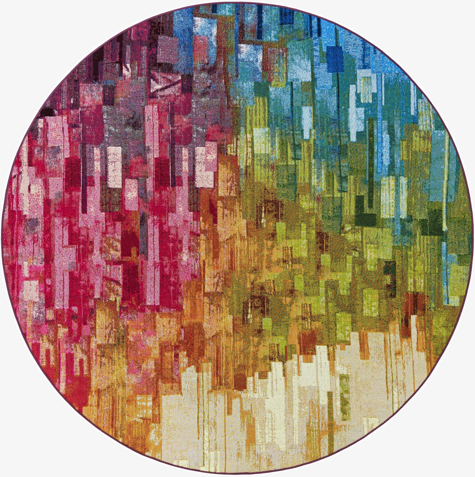  8' x 8'  Washable Modern Indoor / Outdoor Round Rug