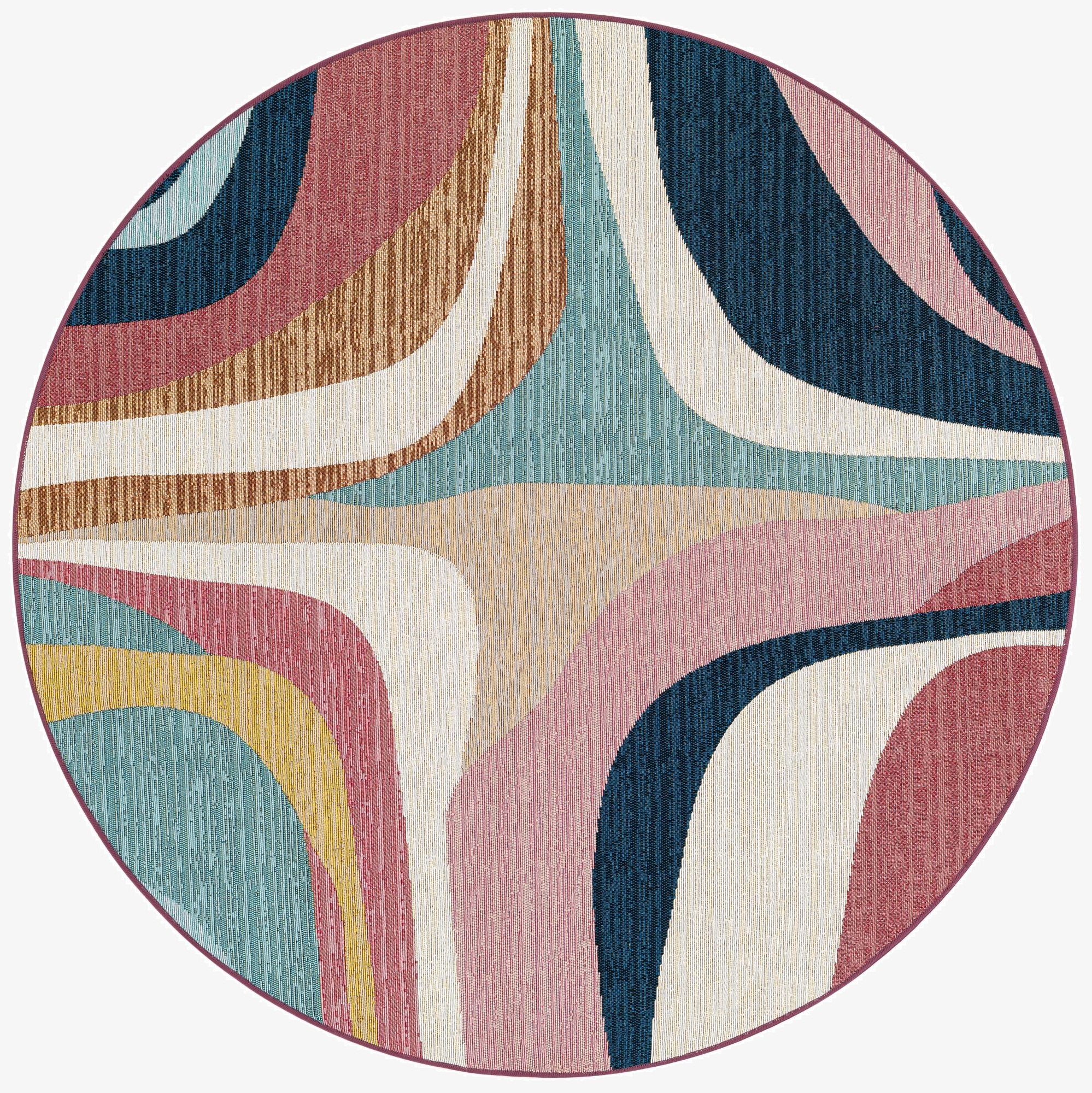  5' x 5'  Washable Modern Indoor / Outdoor Round Rug