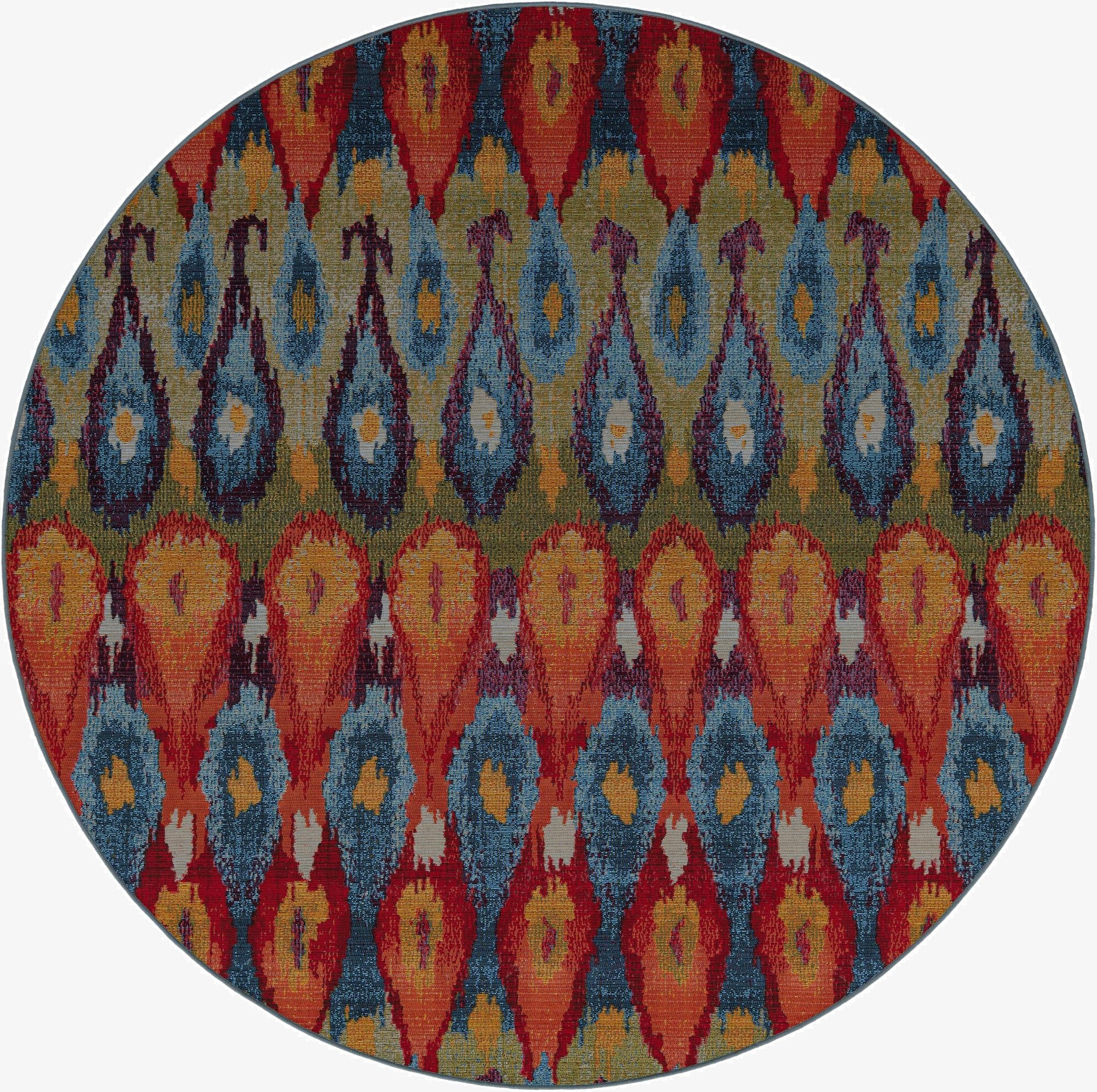  7' x 7'  Washable Modern Indoor / Outdoor Round Rug