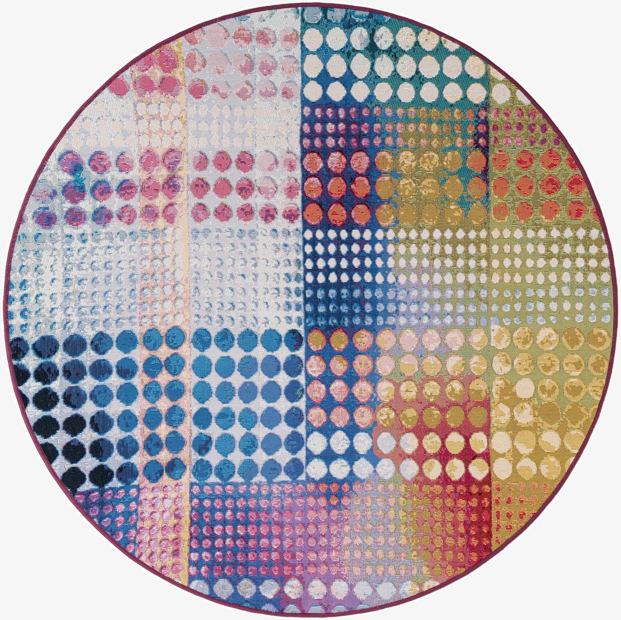  5' x 5'  Washable Modern Indoor / Outdoor Round Rug