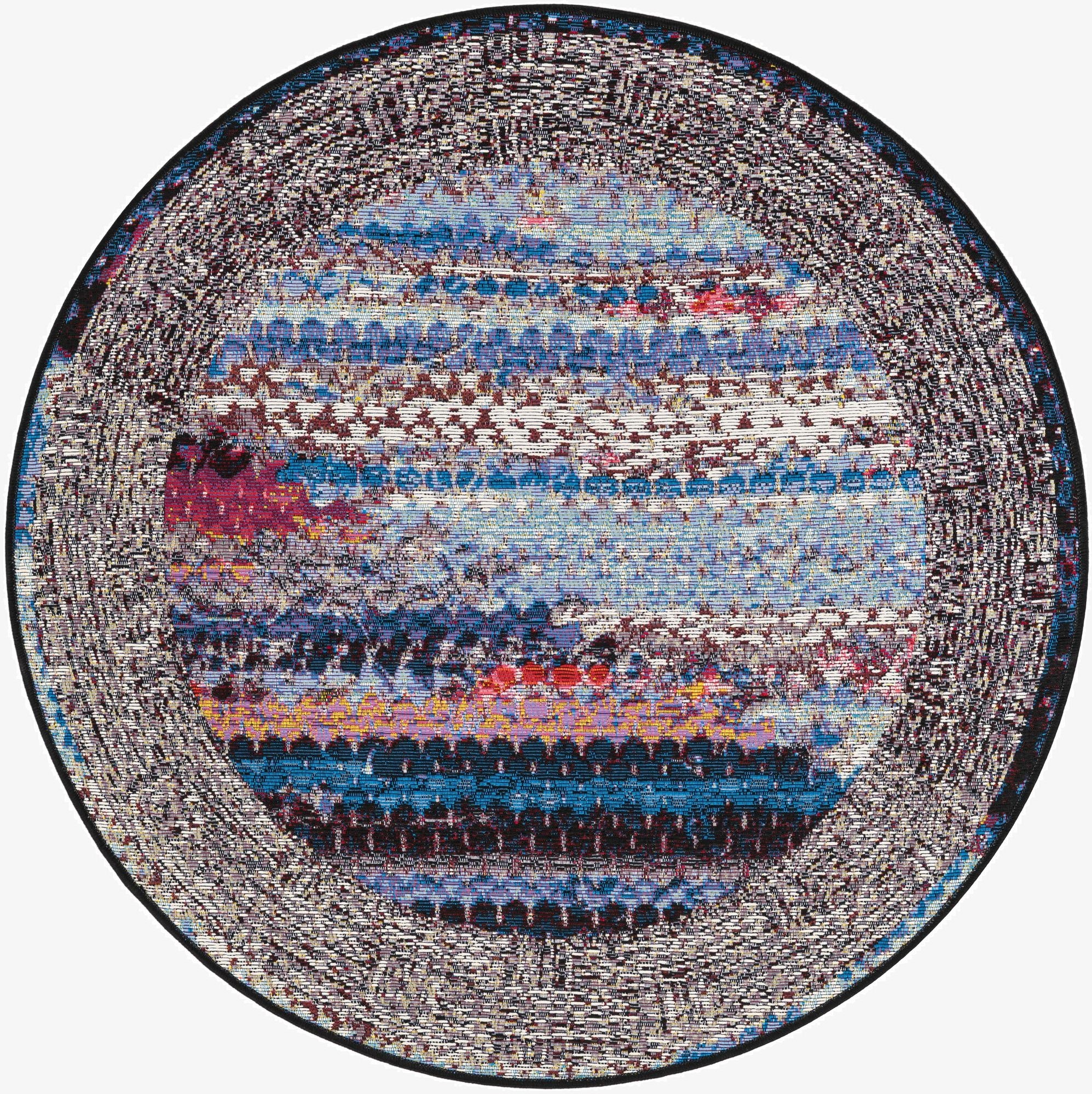  3' x 3'  Washable Modern Indoor / Outdoor Round Rug