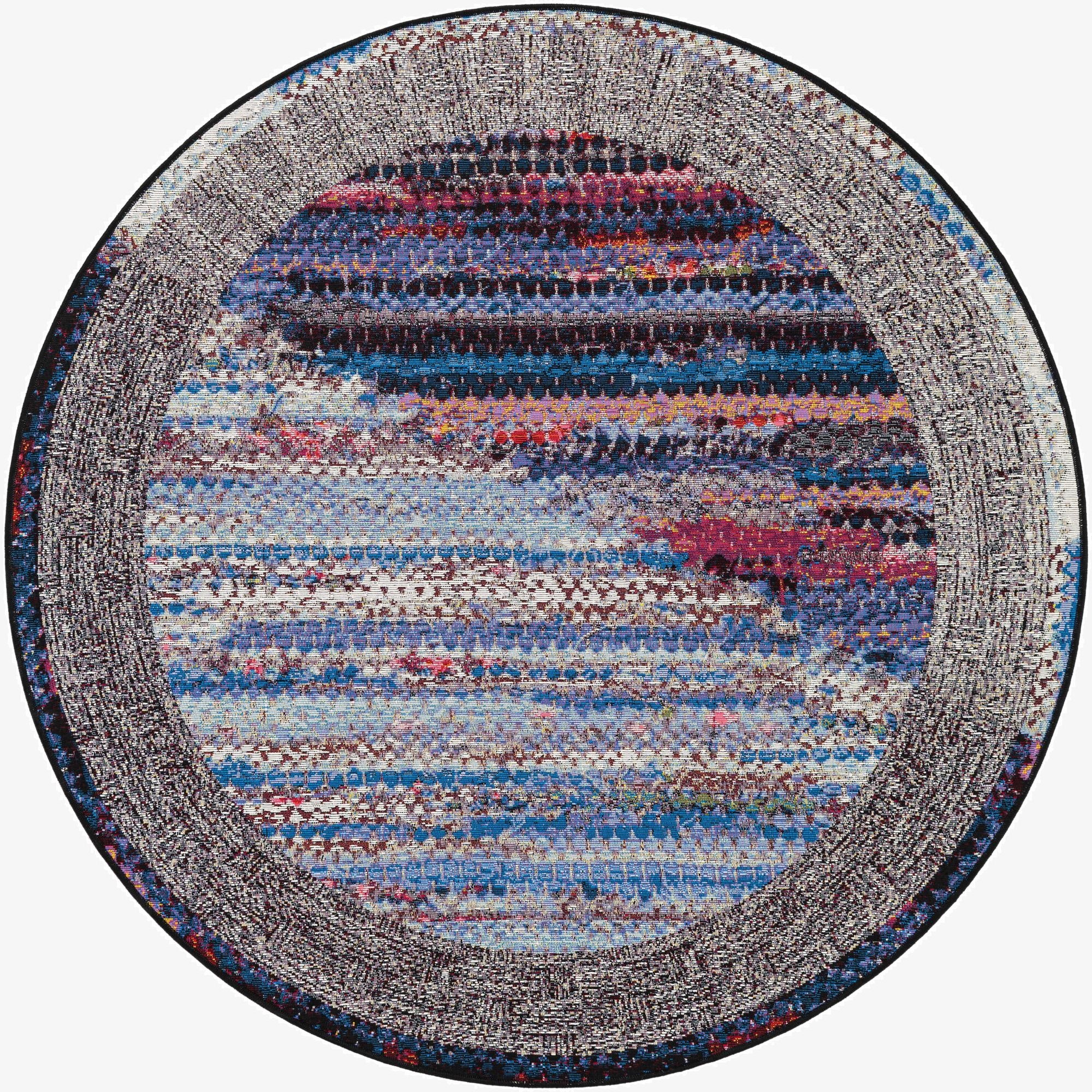  5' x 5'  Washable Modern Indoor / Outdoor Round Rug