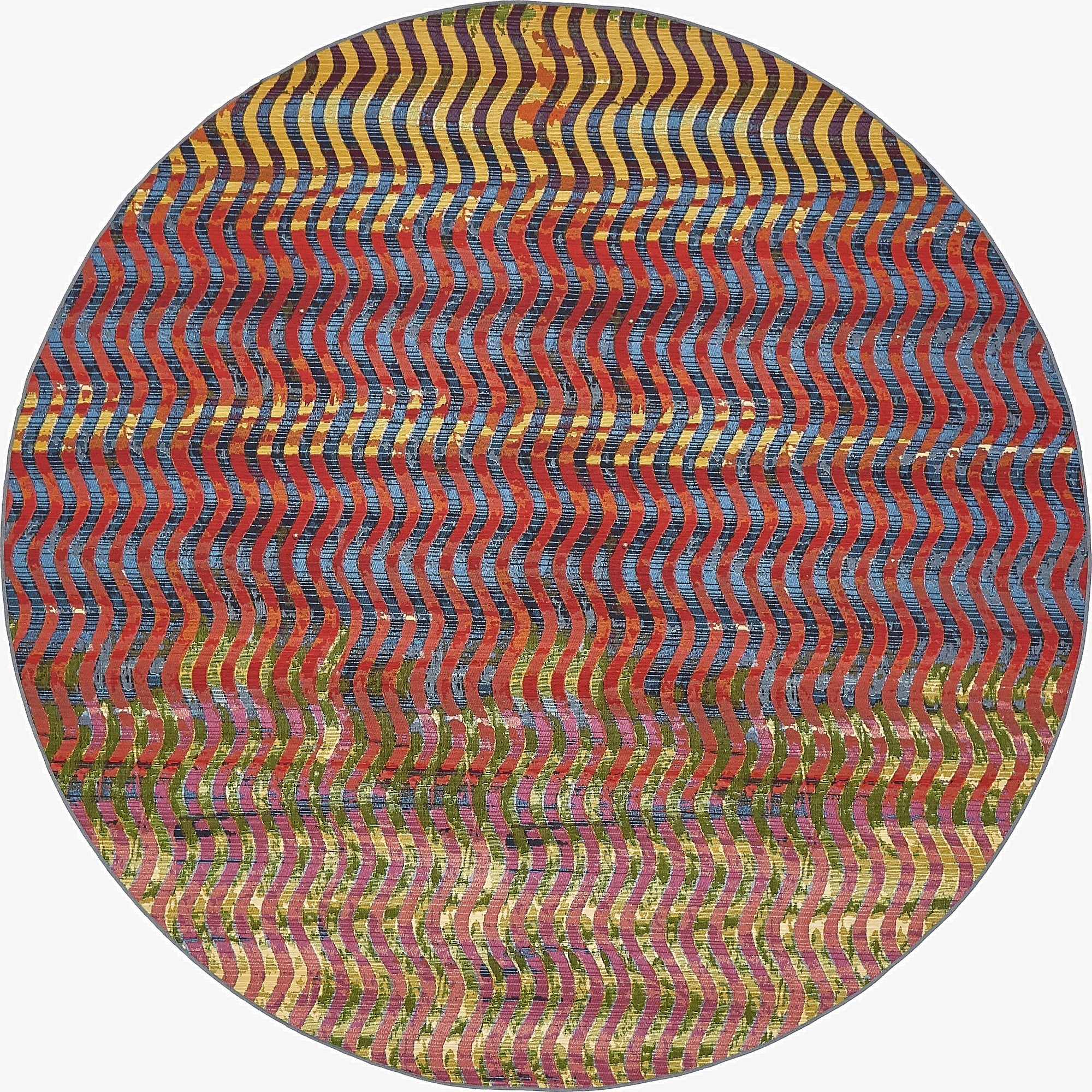  8' x 8'  Washable Modern Indoor / Outdoor Round Rug