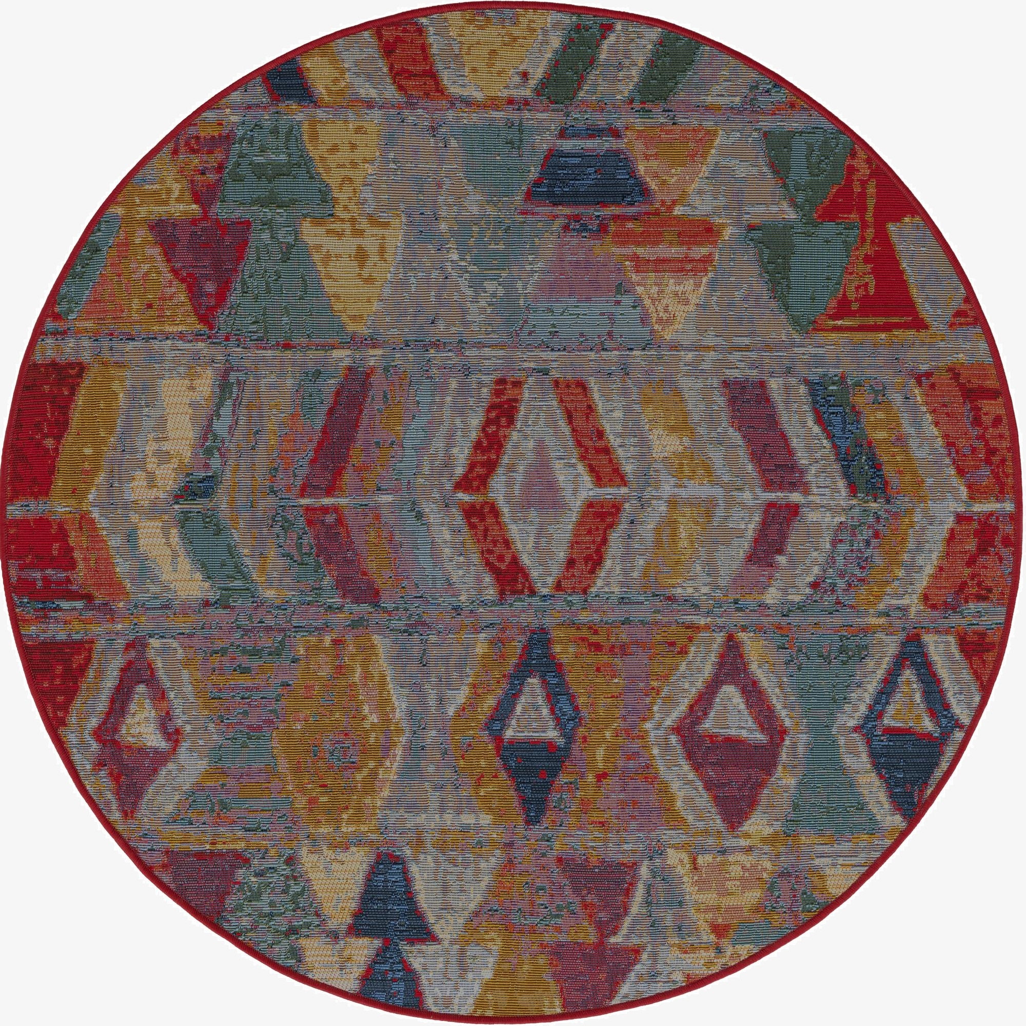  4' x 4'  Washable Modern Indoor / Outdoor Round Rug