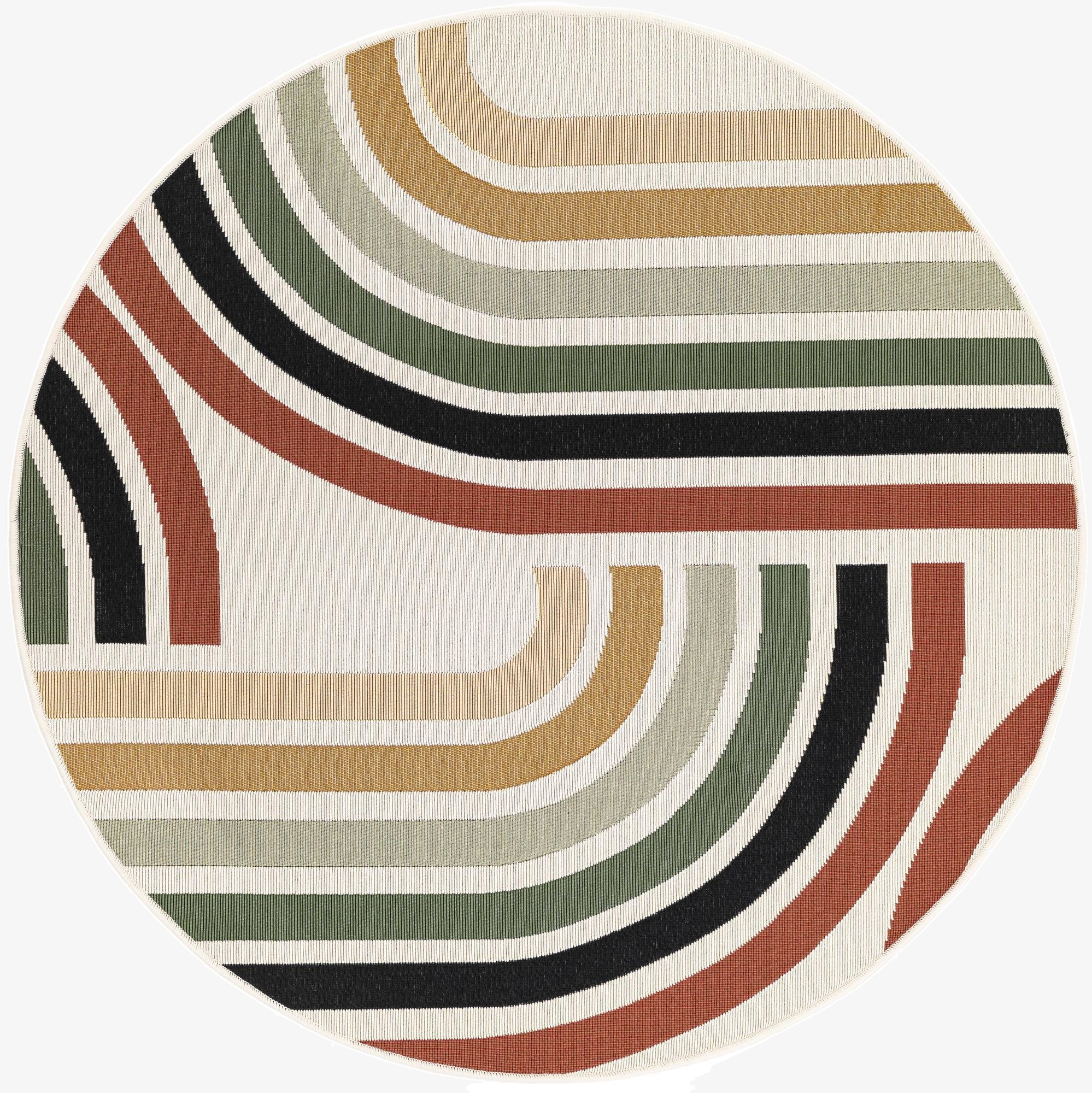  4' x 4'  Washable Modern Indoor / Outdoor Round Rug
