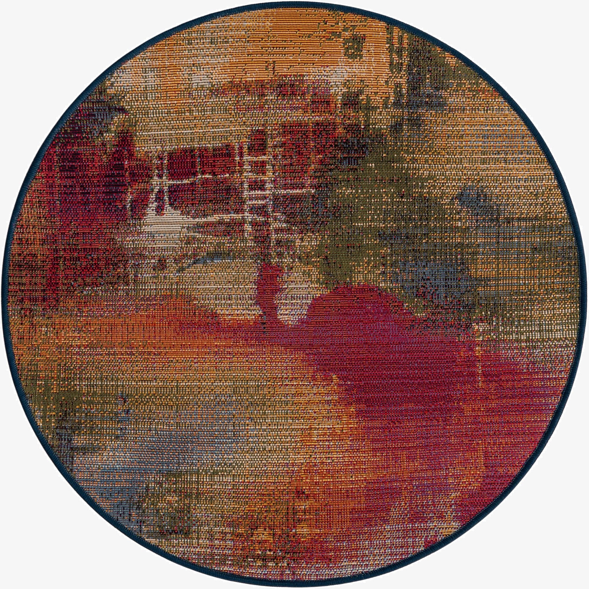  2' 7 x 2' 7  Washable Modern Indoor / Outdoor Round Rug