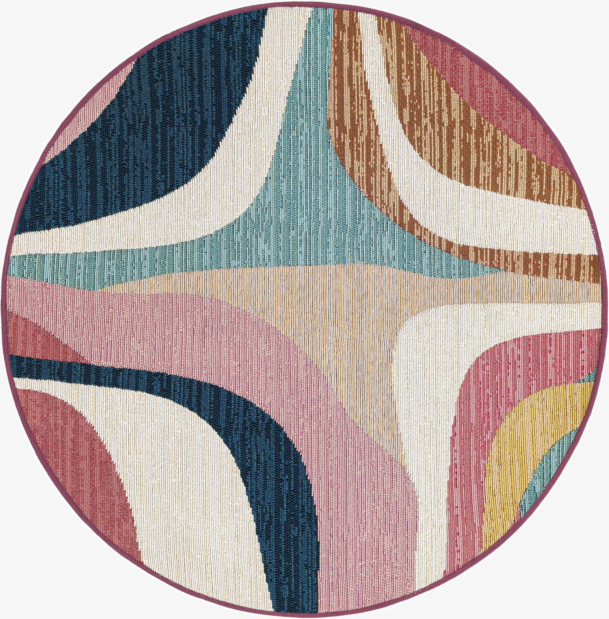  3' x 3'  Washable Modern Indoor / Outdoor Round Rug