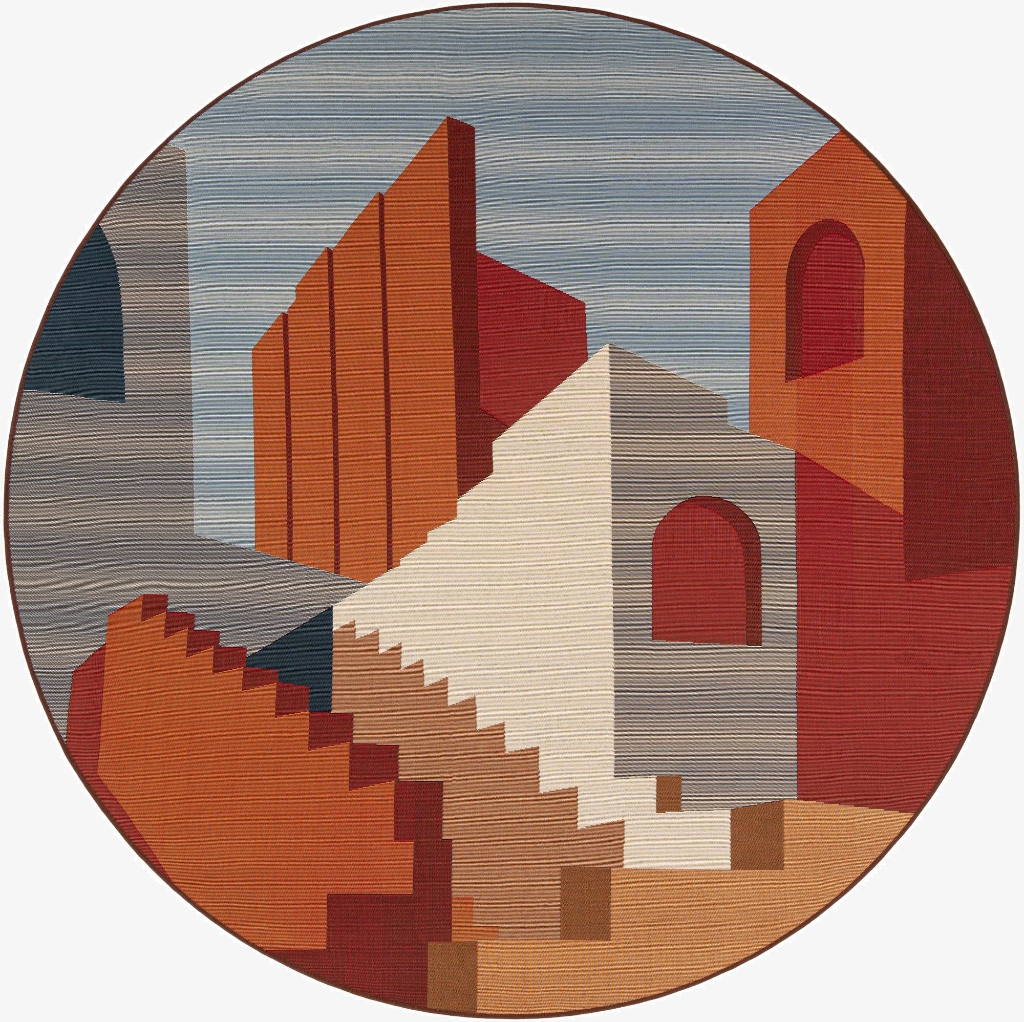  7' 10 x 7' 10  Washable Modern Indoor / Outdoor Round Rug