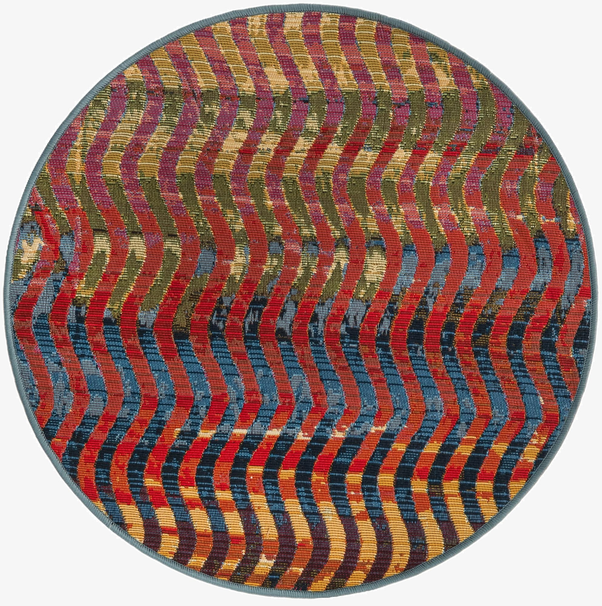  2' 7 x 2' 7  Washable Modern Indoor / Outdoor Round Rug