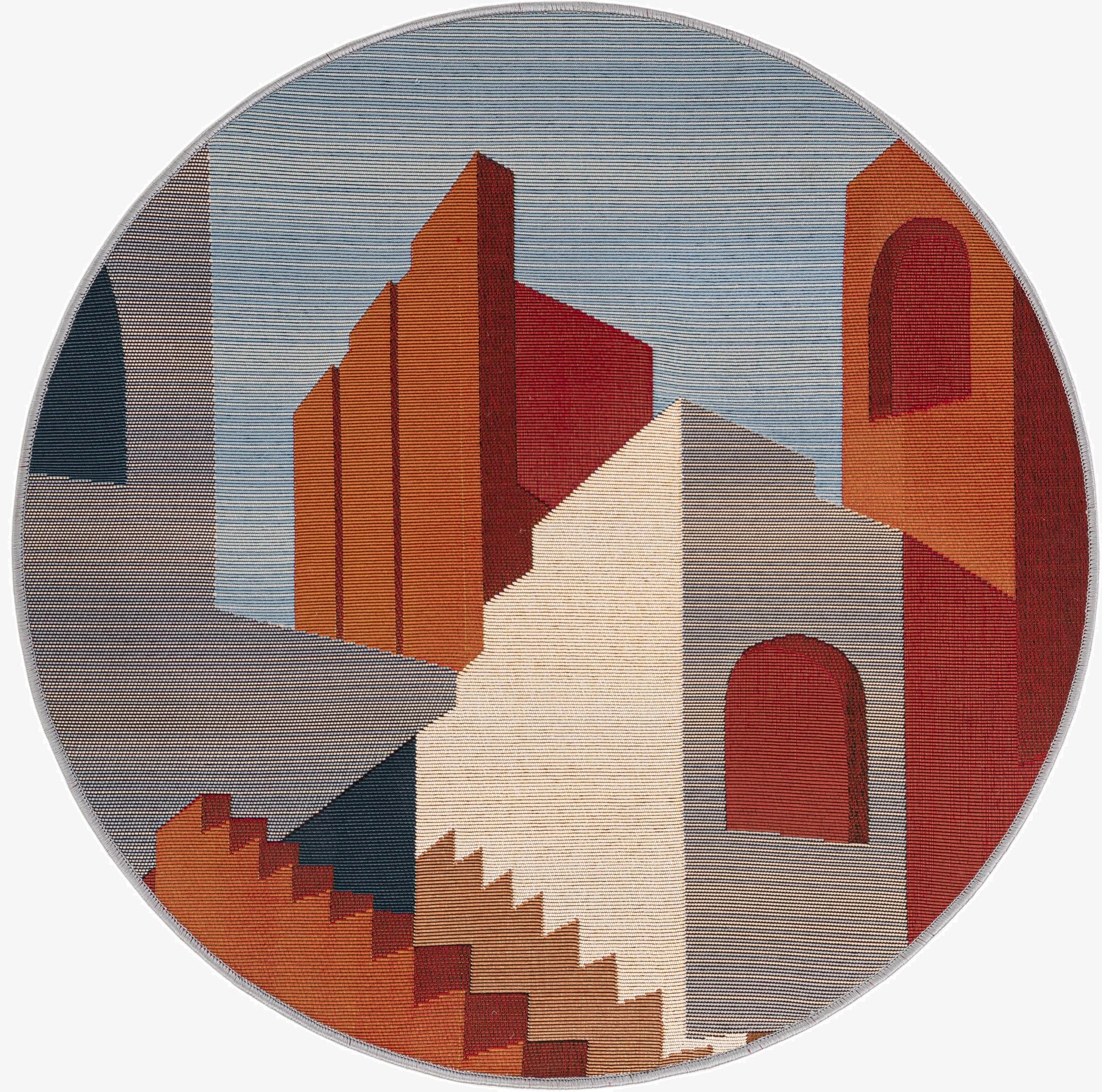  3' x 3'  Washable Modern Indoor / Outdoor Round Rug