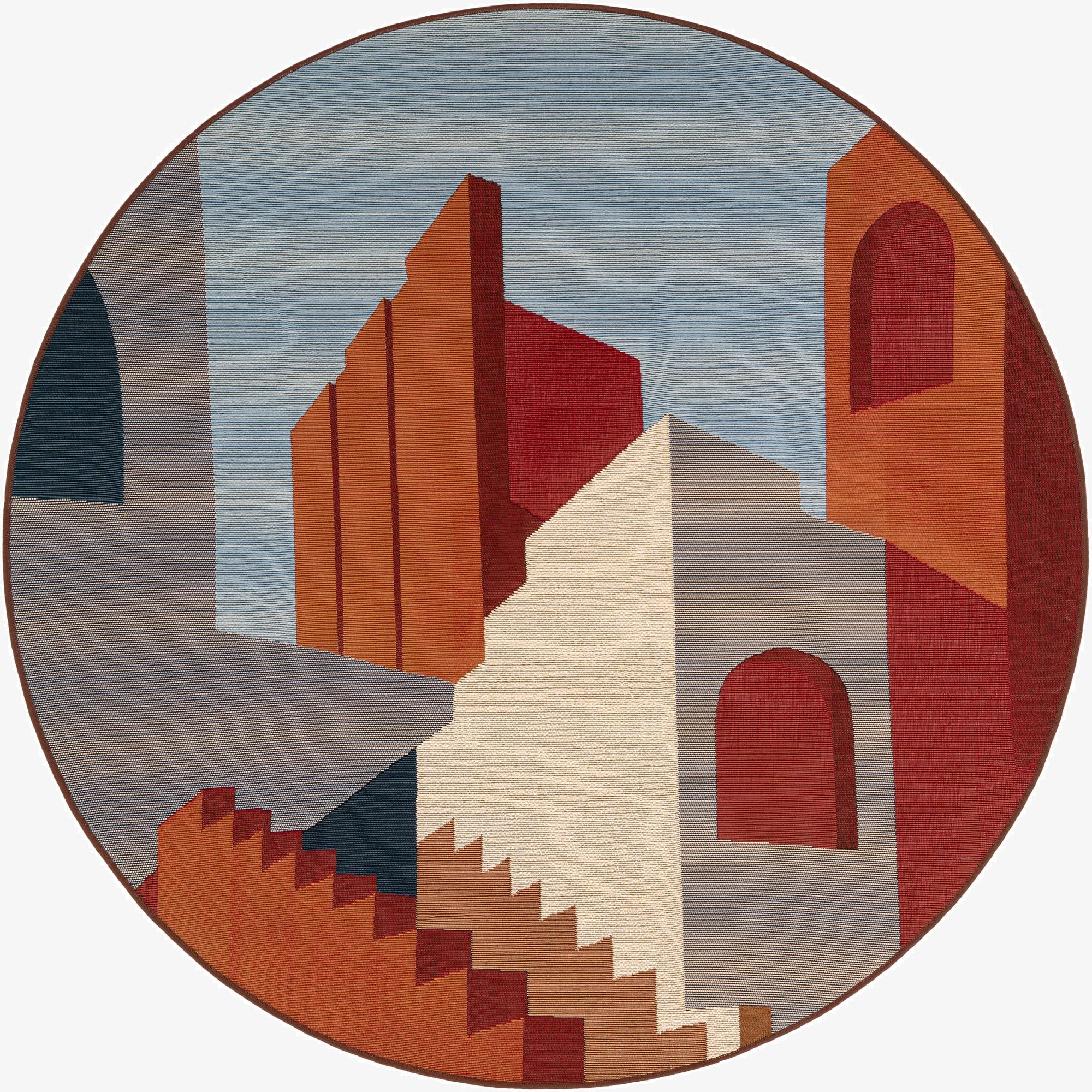  5' x 5'  Washable Modern Indoor / Outdoor Round Rug