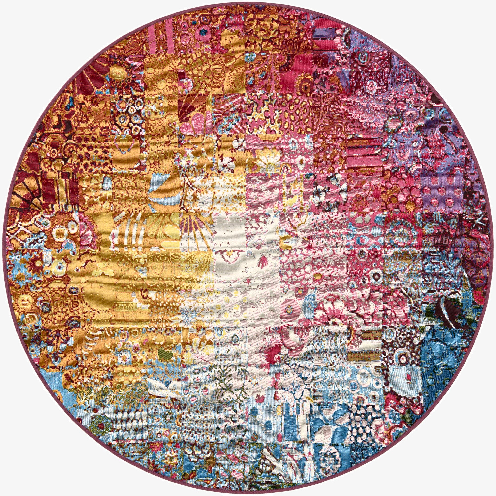  5' x 5'  Washable Modern Indoor / Outdoor Round Rug