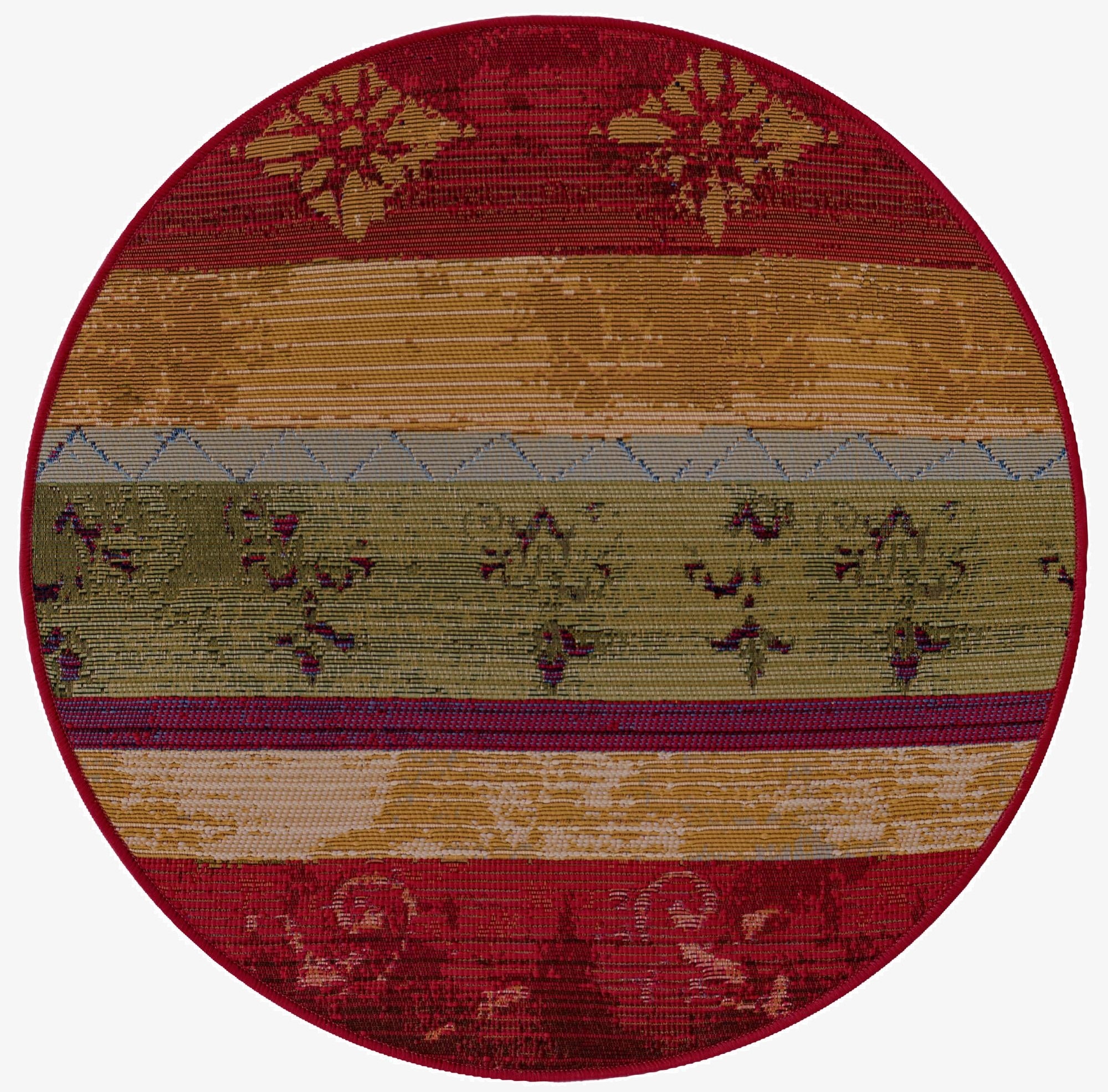  2' 7 x 2' 7  Washable Modern Indoor / Outdoor Round Rug