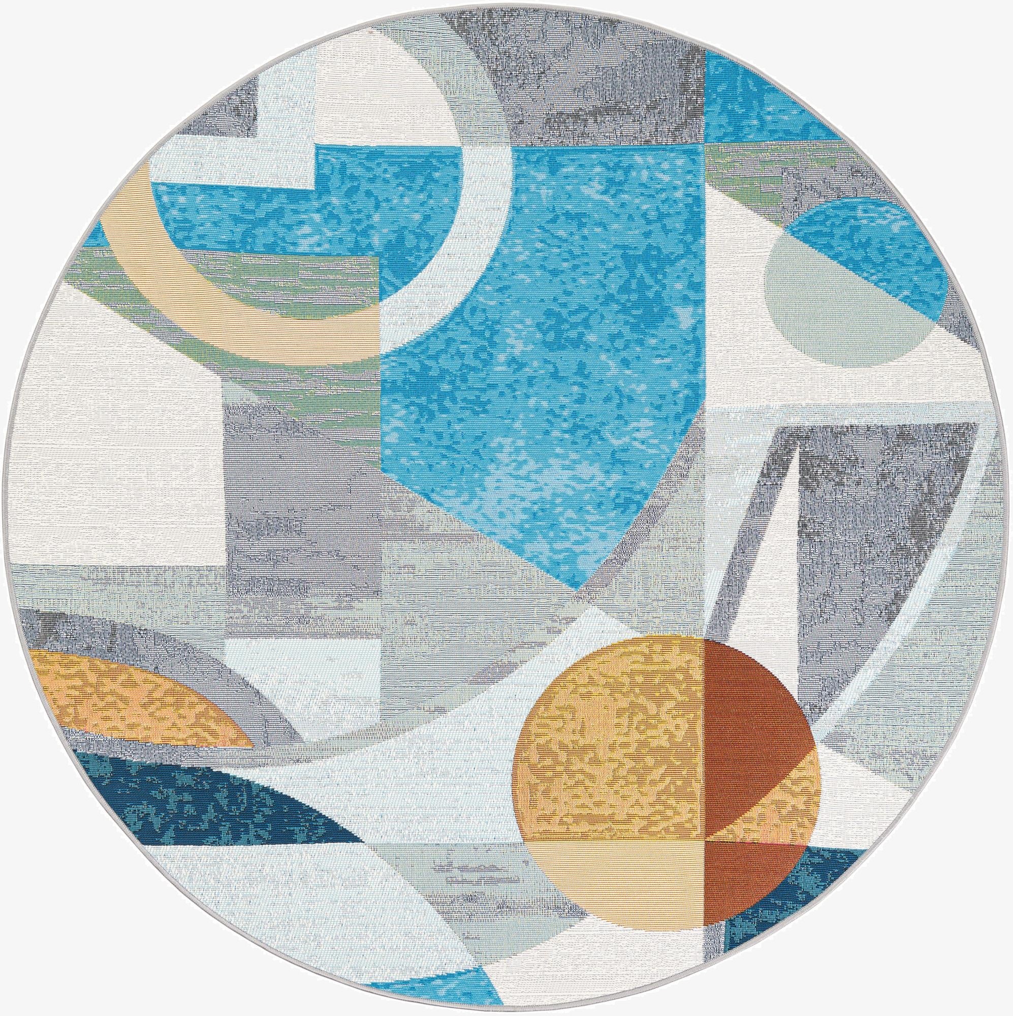  5' 3 x 5' 3  Washable Modern Indoor / Outdoor Round Rug