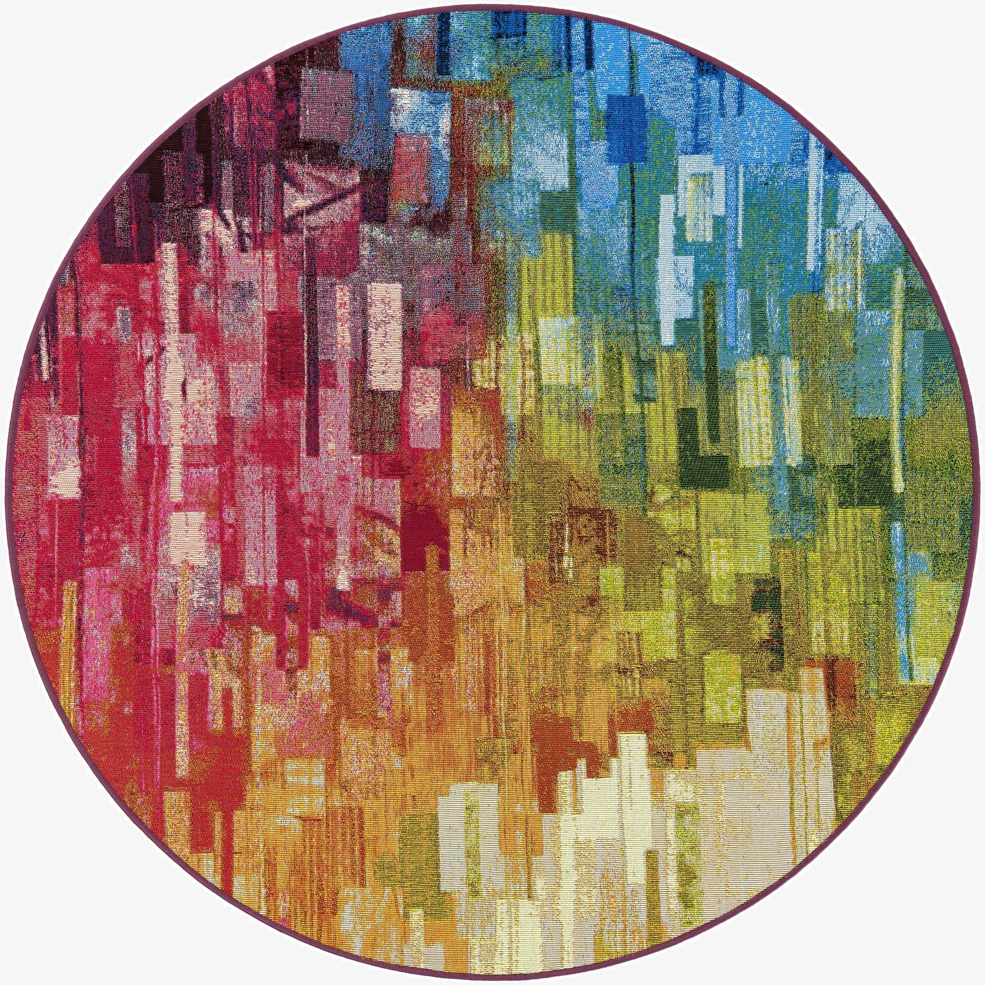  5' x 5'  Washable Modern Indoor / Outdoor Round Rug