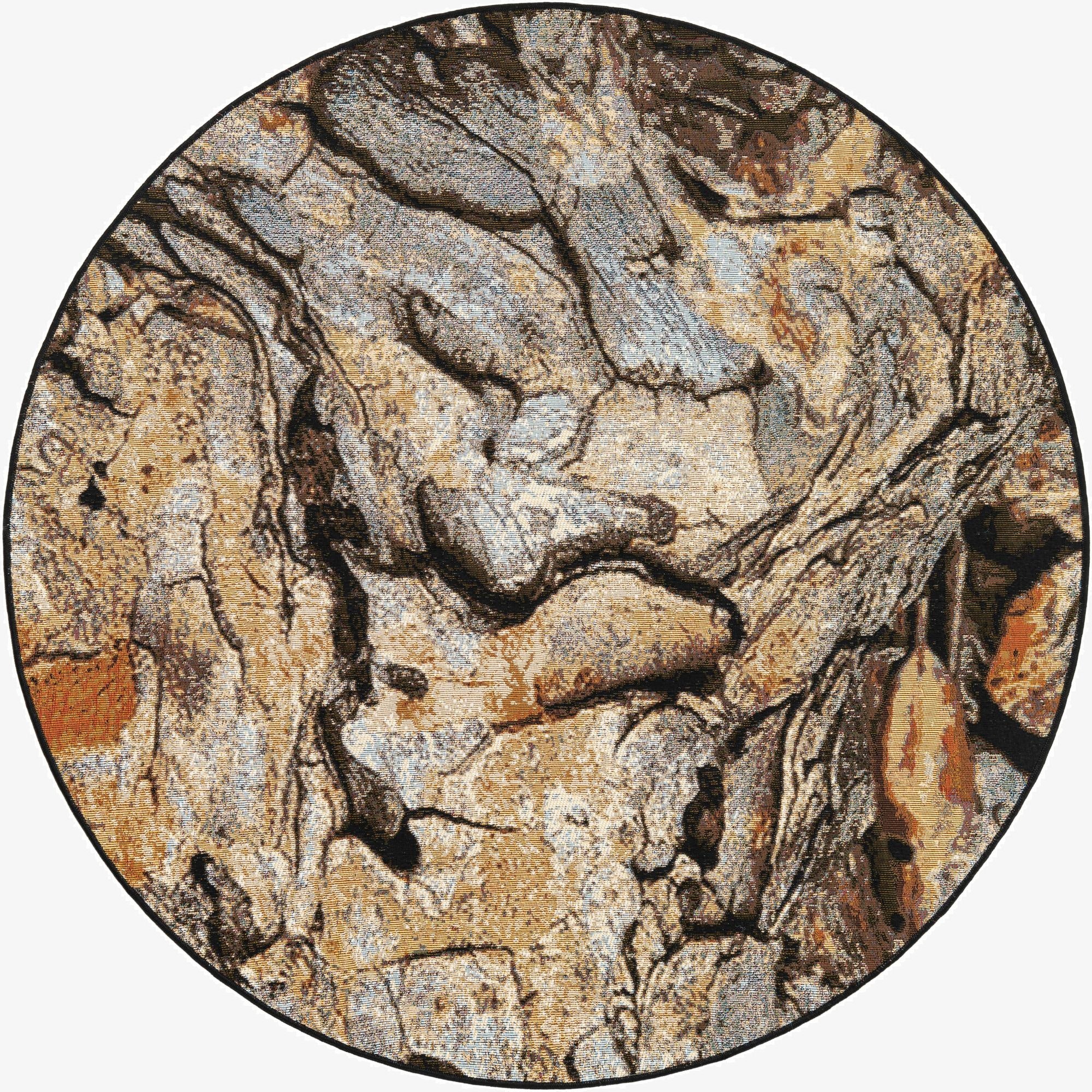  5' x 5'  Washable Modern Indoor / Outdoor Round Rug