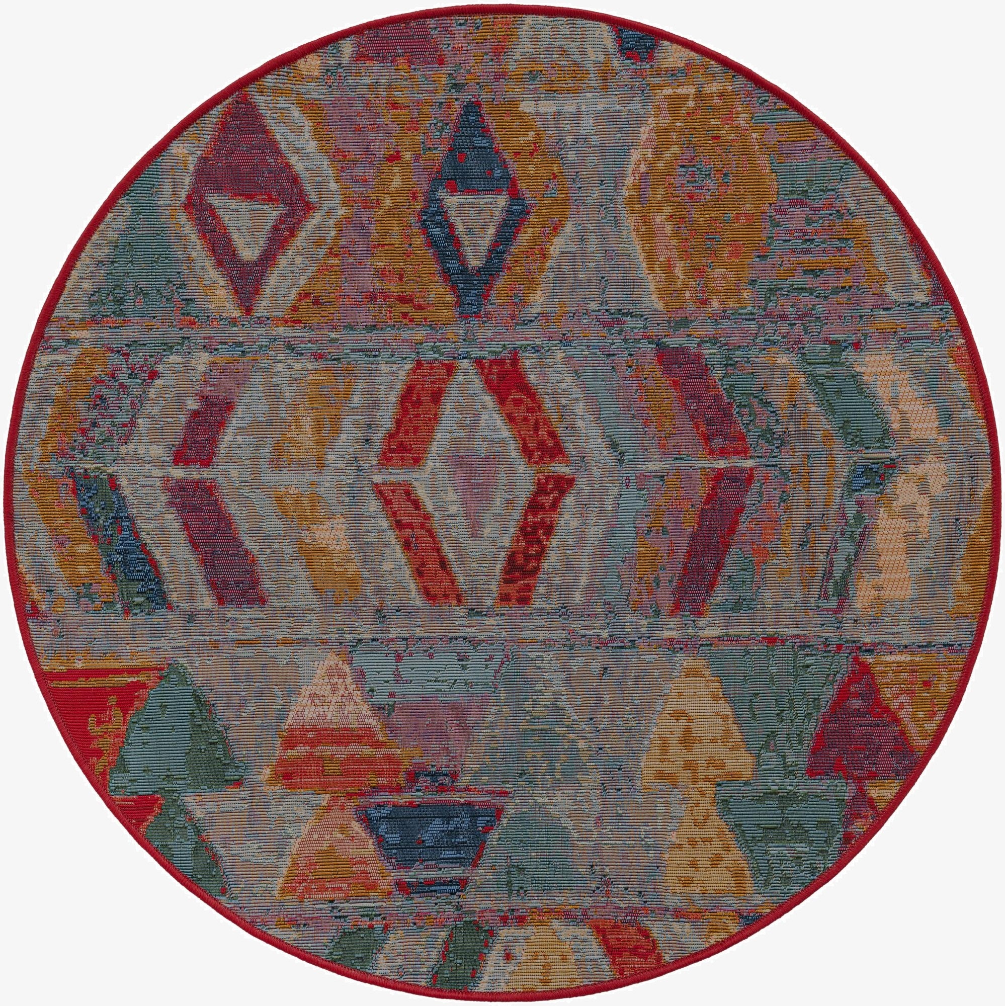  3' x 3'  Washable Modern Indoor / Outdoor Round Rug