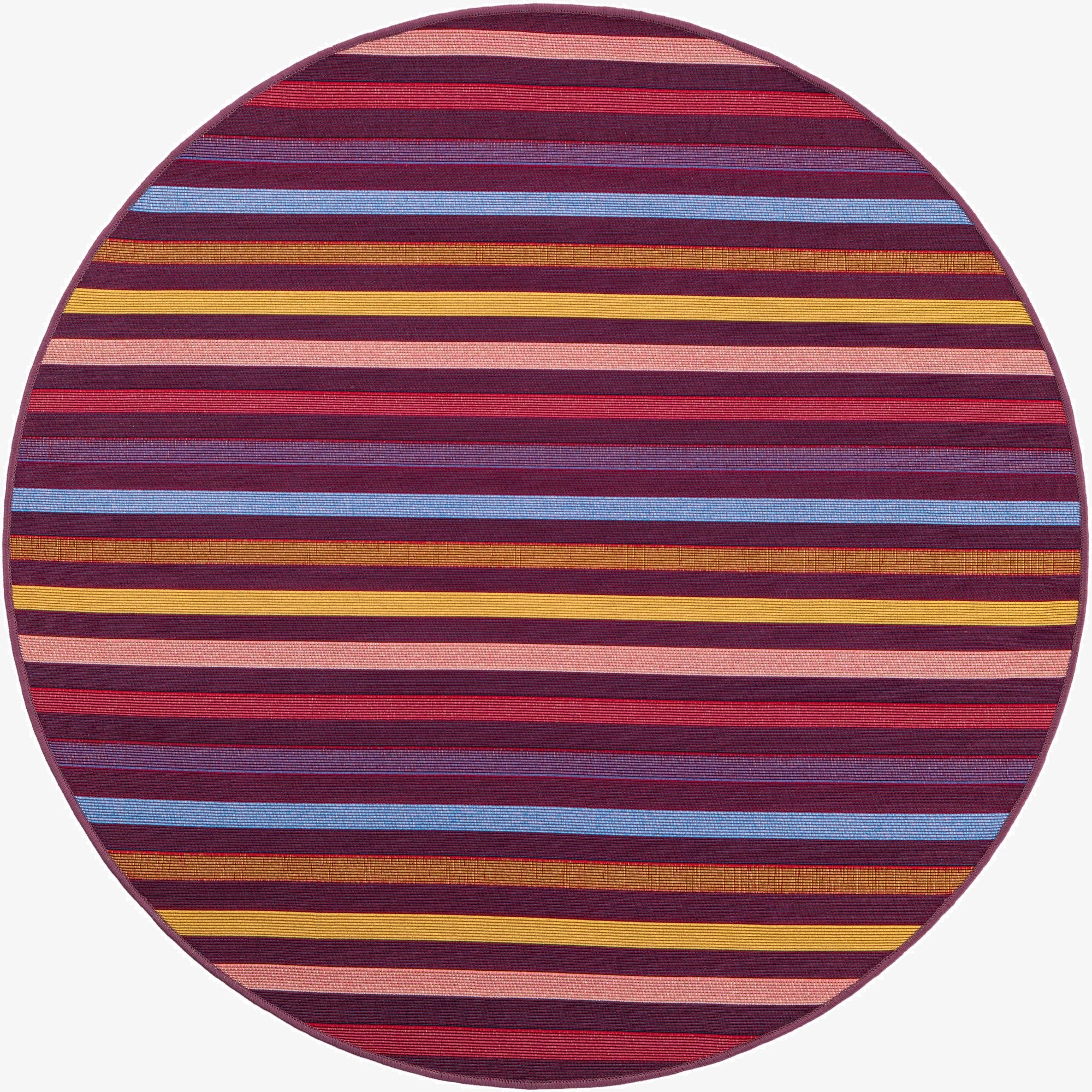  4' x 4'  Washable Ribbon Indoor / Outdoor Round Rug