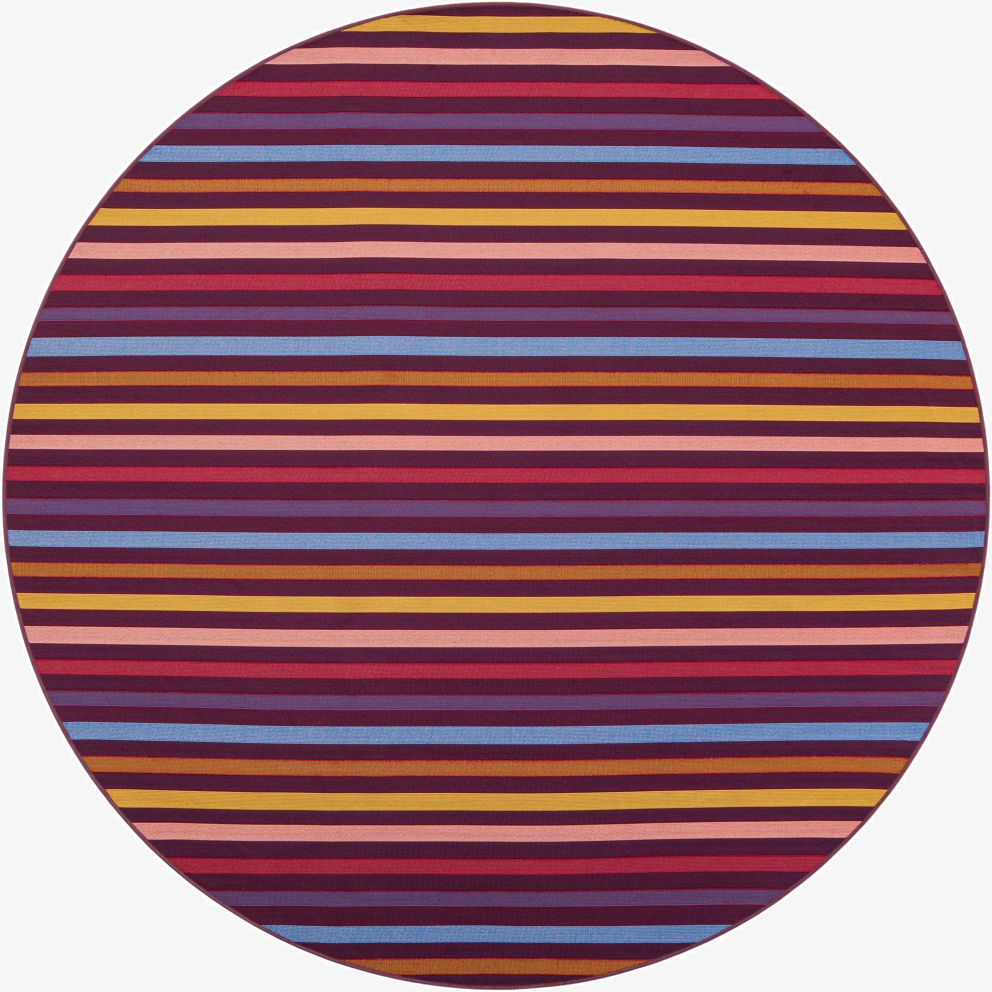  7' 10 x 7' 10  Washable Ribbon Indoor / Outdoor Round Rug