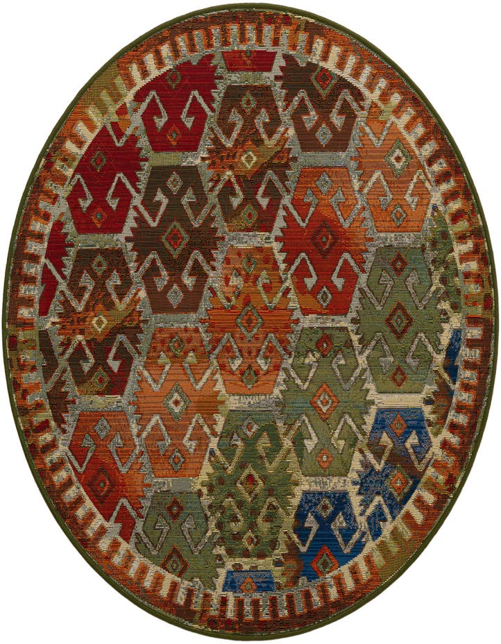  4' x 4'  Washable Southwestern Indoor / O...