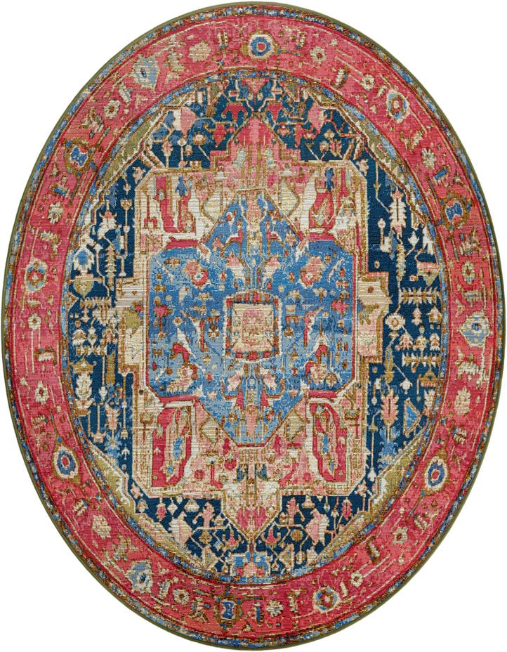  5' x 5'  Washable Traditional Indoor / Ou...