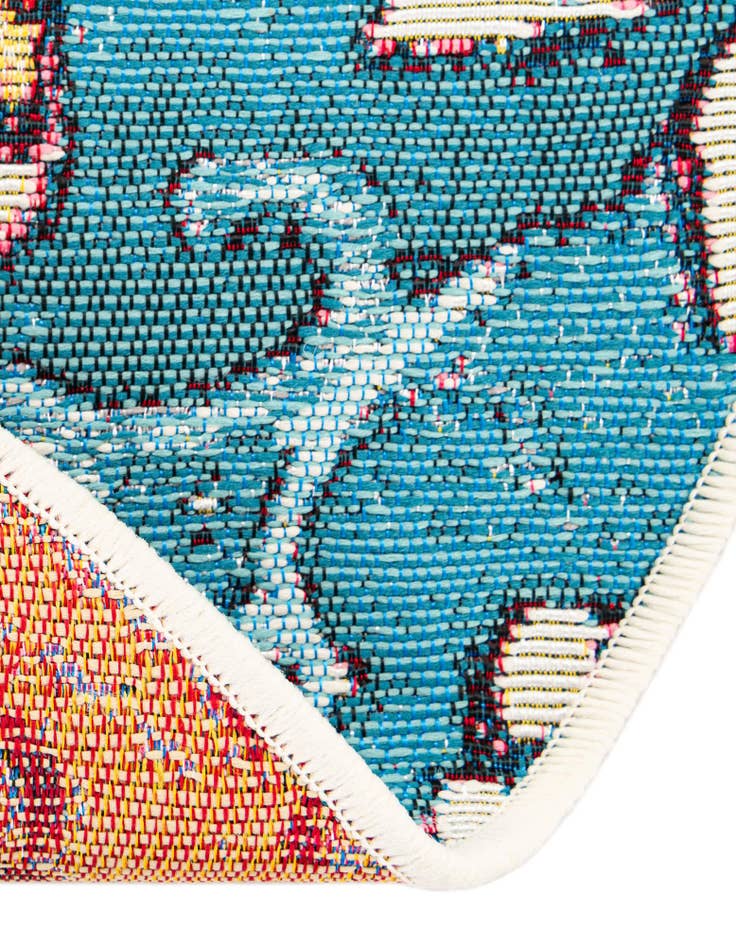 Detail image of  8' x 8'  Washable Traditional Indoor / Outdoor Round Rug