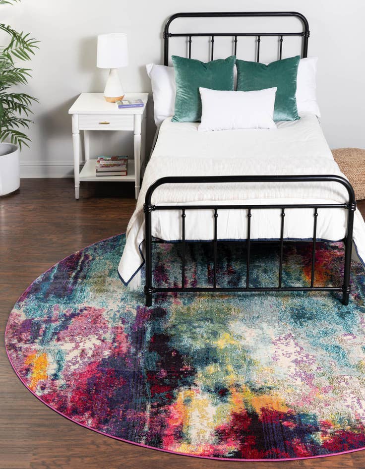 Detail image of  5' 3 x 5' 3  Washable Theia Round Rug