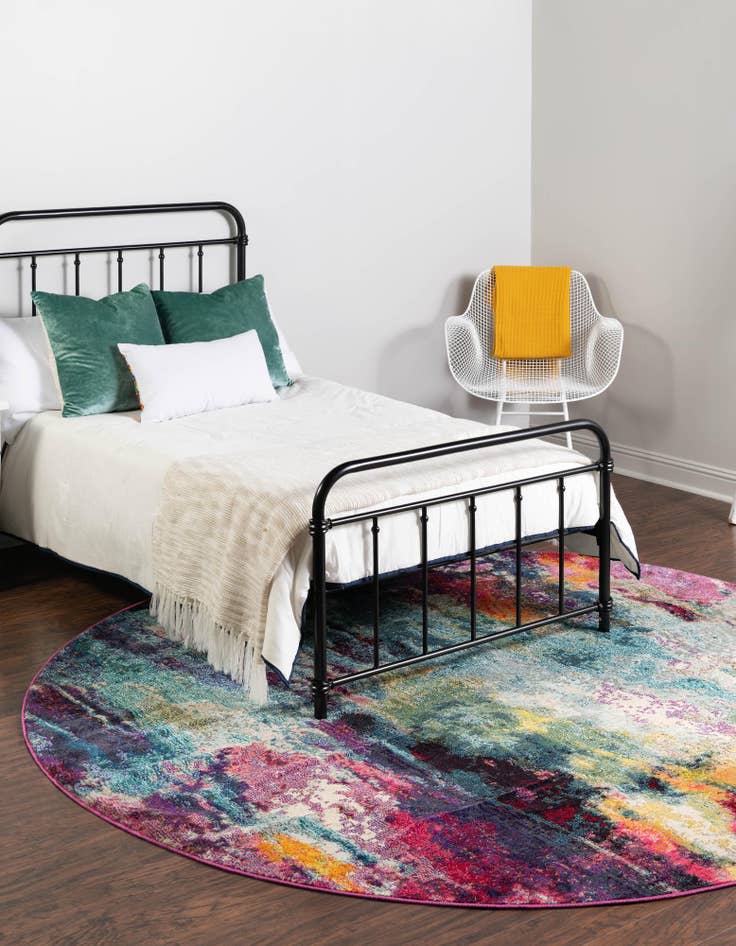 Detail image of  5' 3 x 5' 3  Washable Theia Round Rug