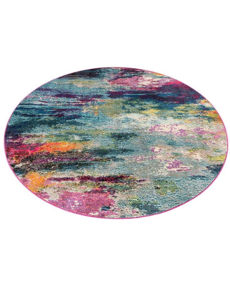 Detail image of  5' 3 x 5' 3  Washable Theia Round Rug