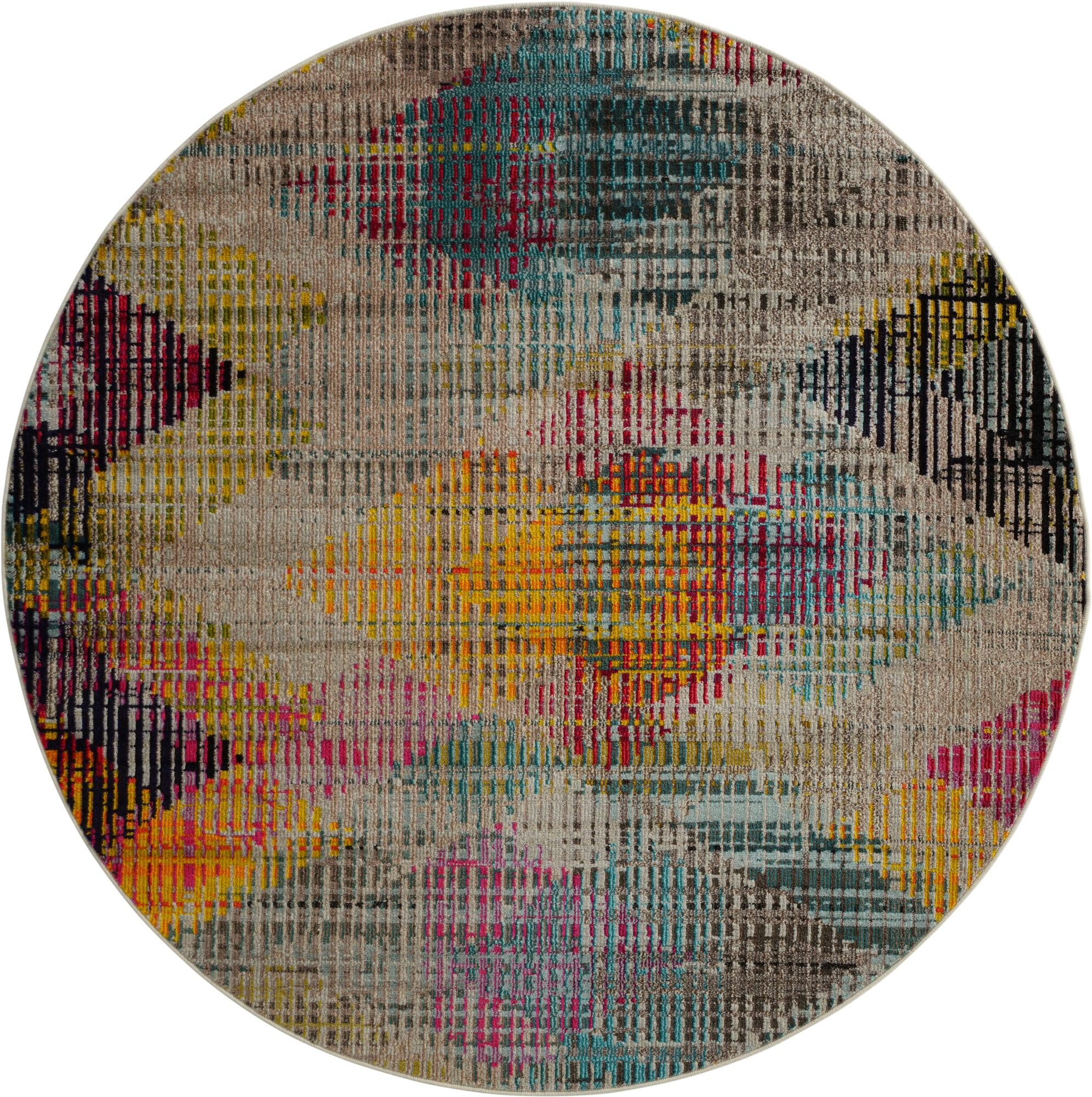  6' x 6'  Washable Theia Round Rug