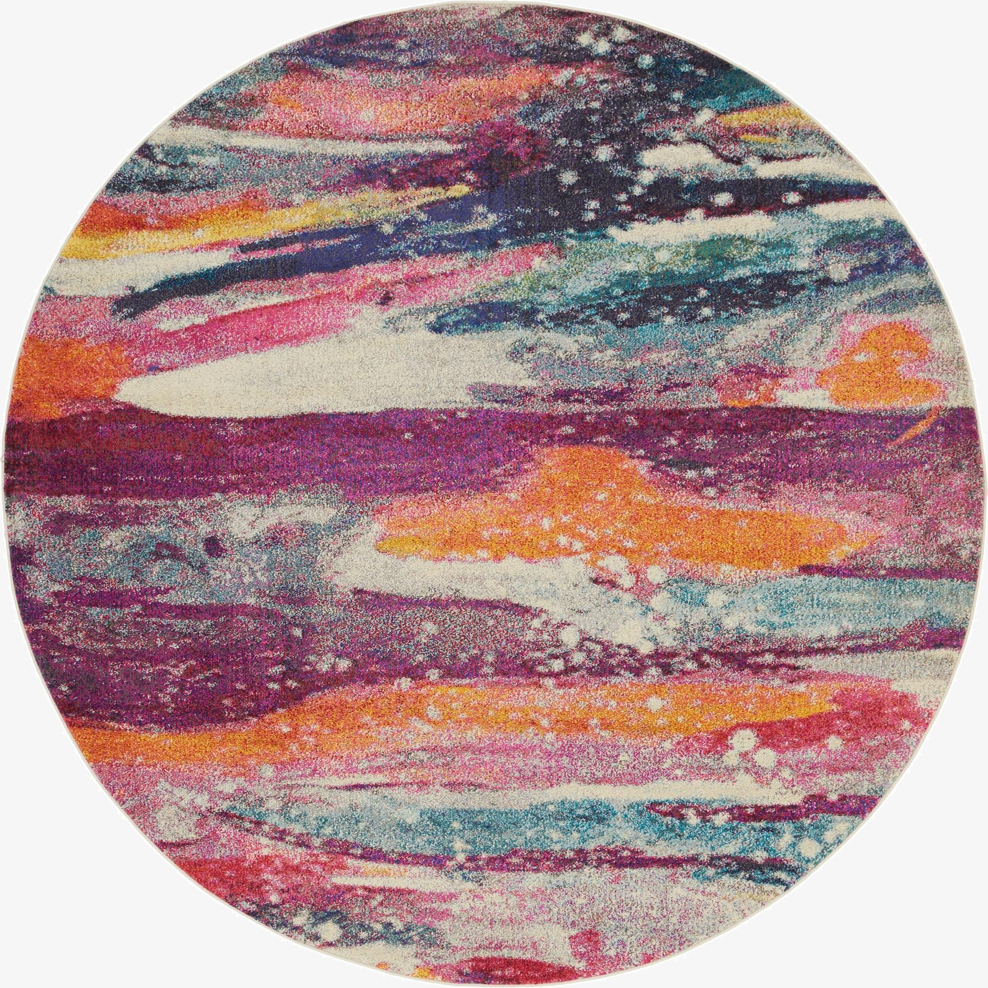  8' x 8'  Washable Theia Round Rug