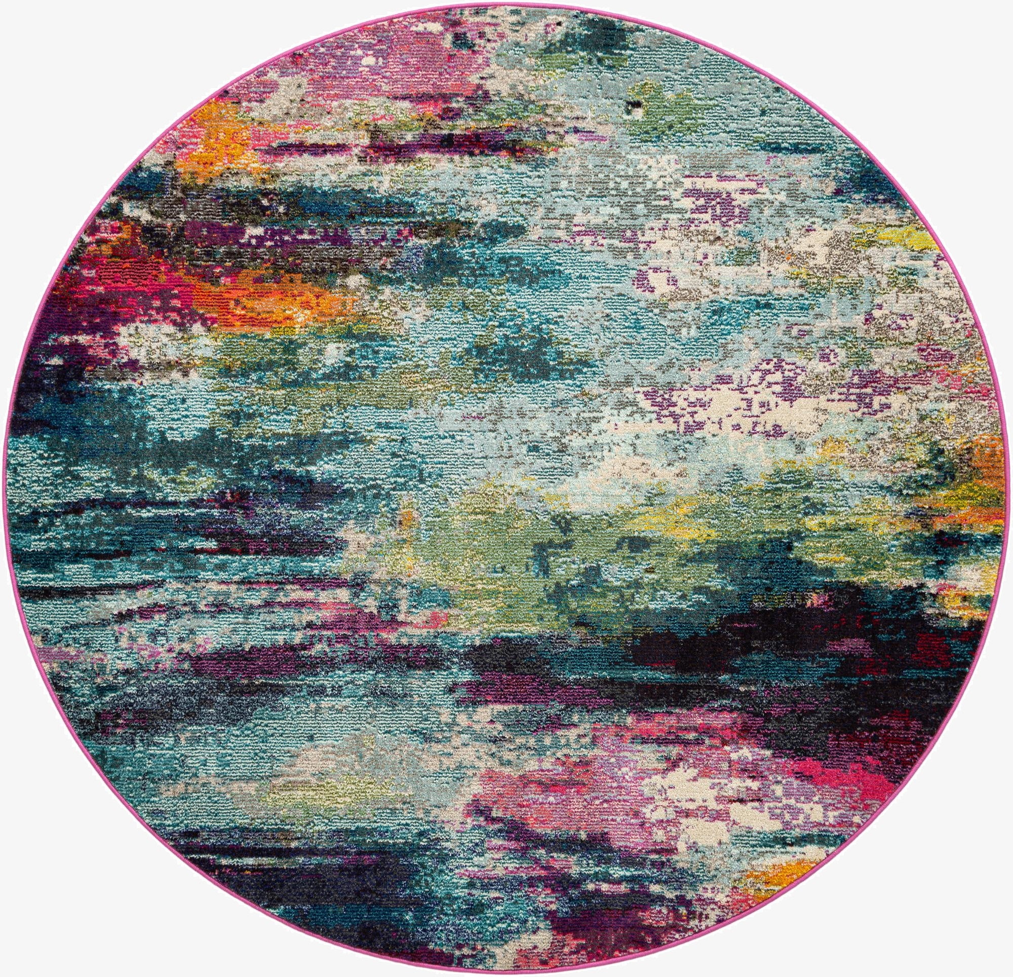 6' 1 x 6' 1  Washable Theia Round Rug