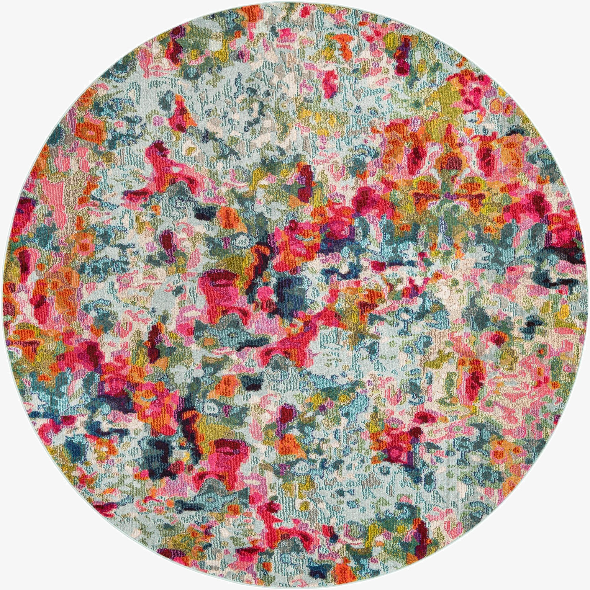  8' x 8'  Washable Theia Round Rug