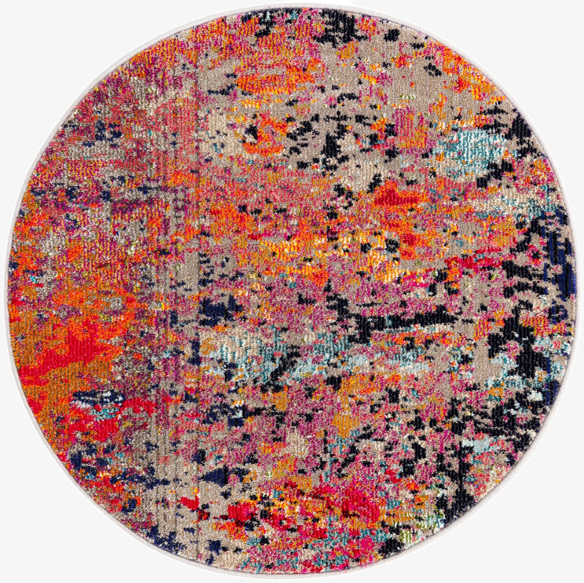  3' 3 x 3' 3  Washable Vivid Round Rug