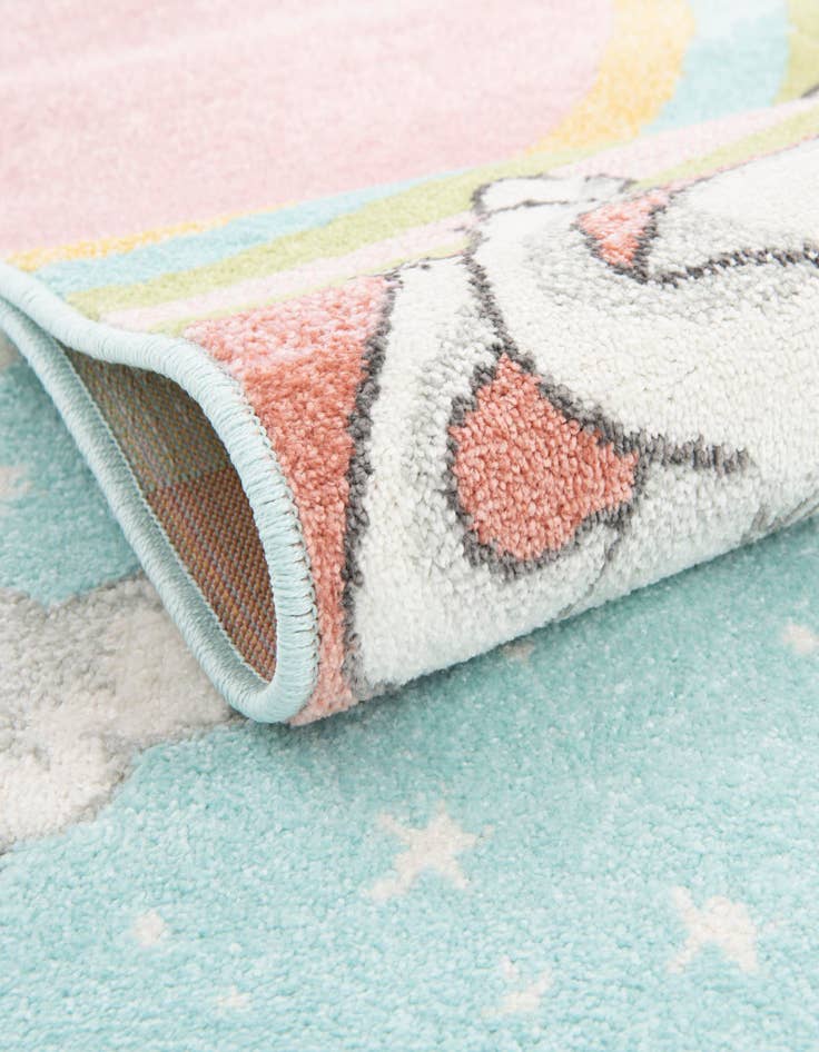 Detail image of  3' 3 x 3' 3 Unicorn Whimsy Kids Round Rug
