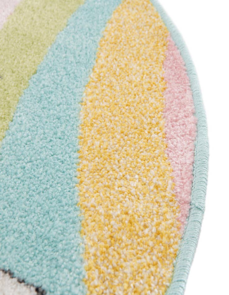 Detail image of  3' 3 x 3' 3 Unicorn Whimsy Kids Round Rug