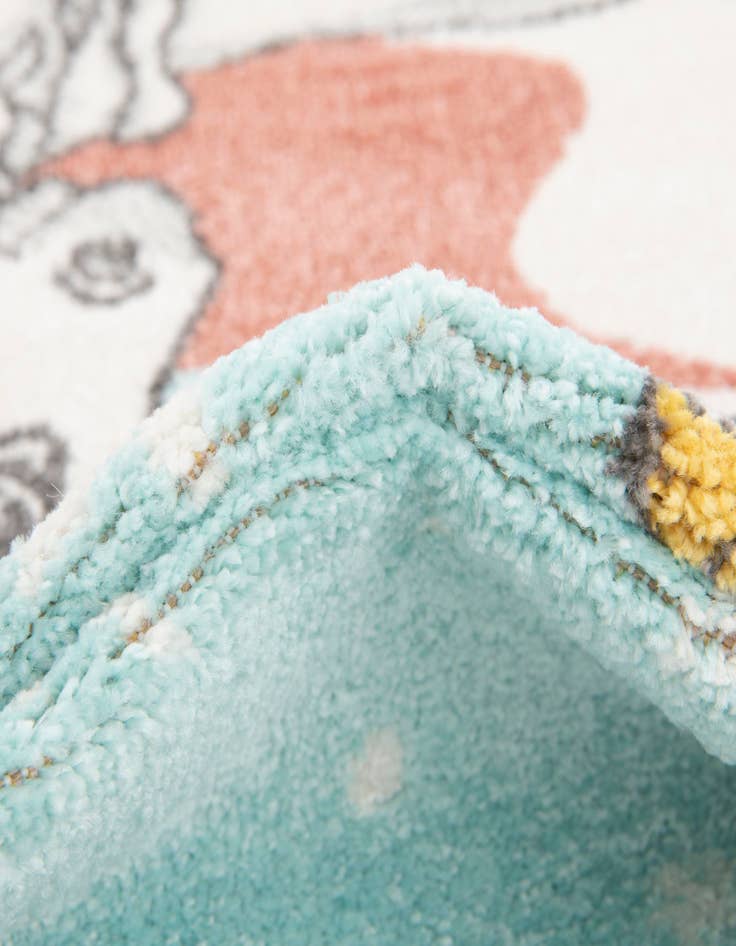 Detail image of  3' 3 x 3' 3 Unicorn Whimsy Kids Round Rug