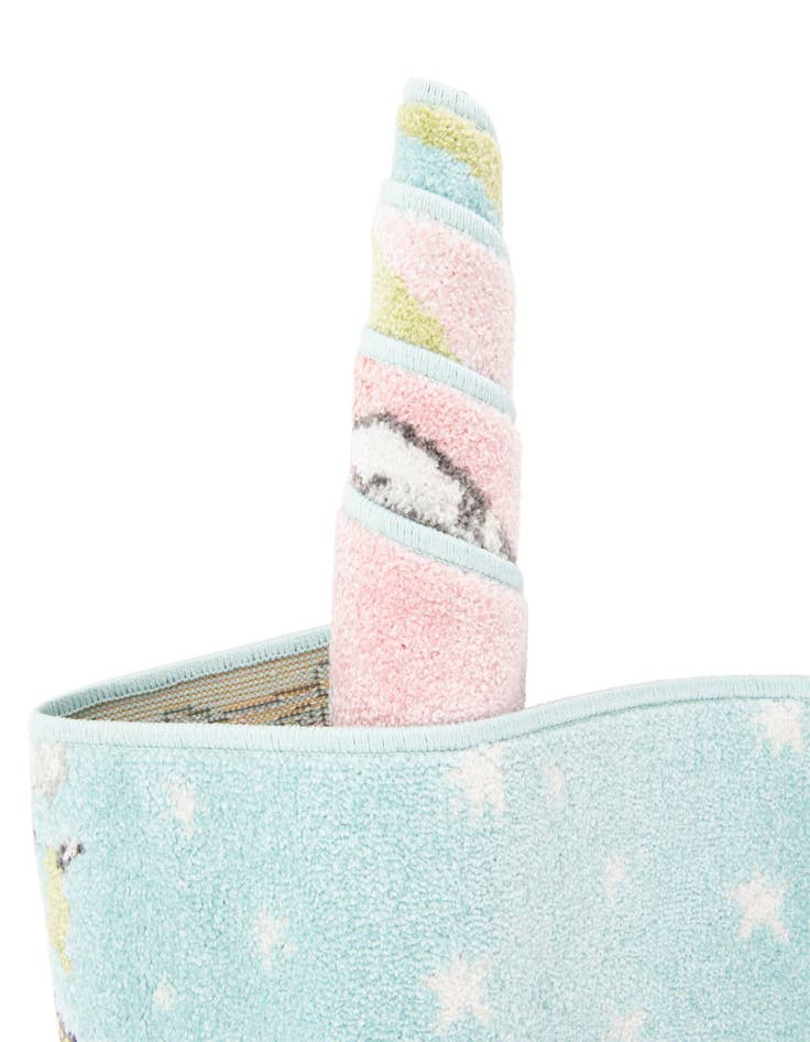 Detail image of  3' 3 x 3' 3 Unicorn Whimsy Kids Round Rug