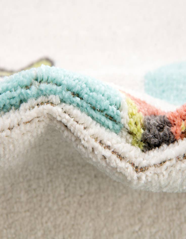 Detail image of  5' 3 x 5' 3 Airplanes Whimsy Kids Round Rug