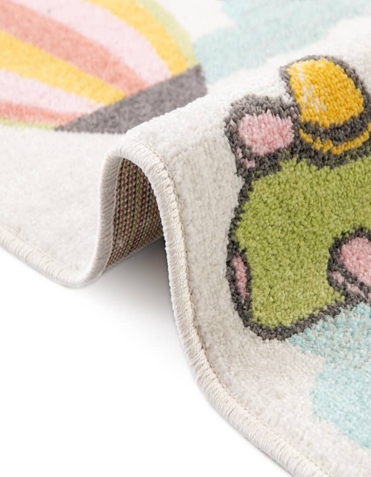 Detail image of  5' 3 x 5' 3 Airplanes Whimsy Kids Round Rug