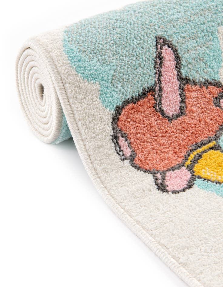 Detail image of  5' 3 x 5' 3 Airplanes Whimsy Kids Round Rug